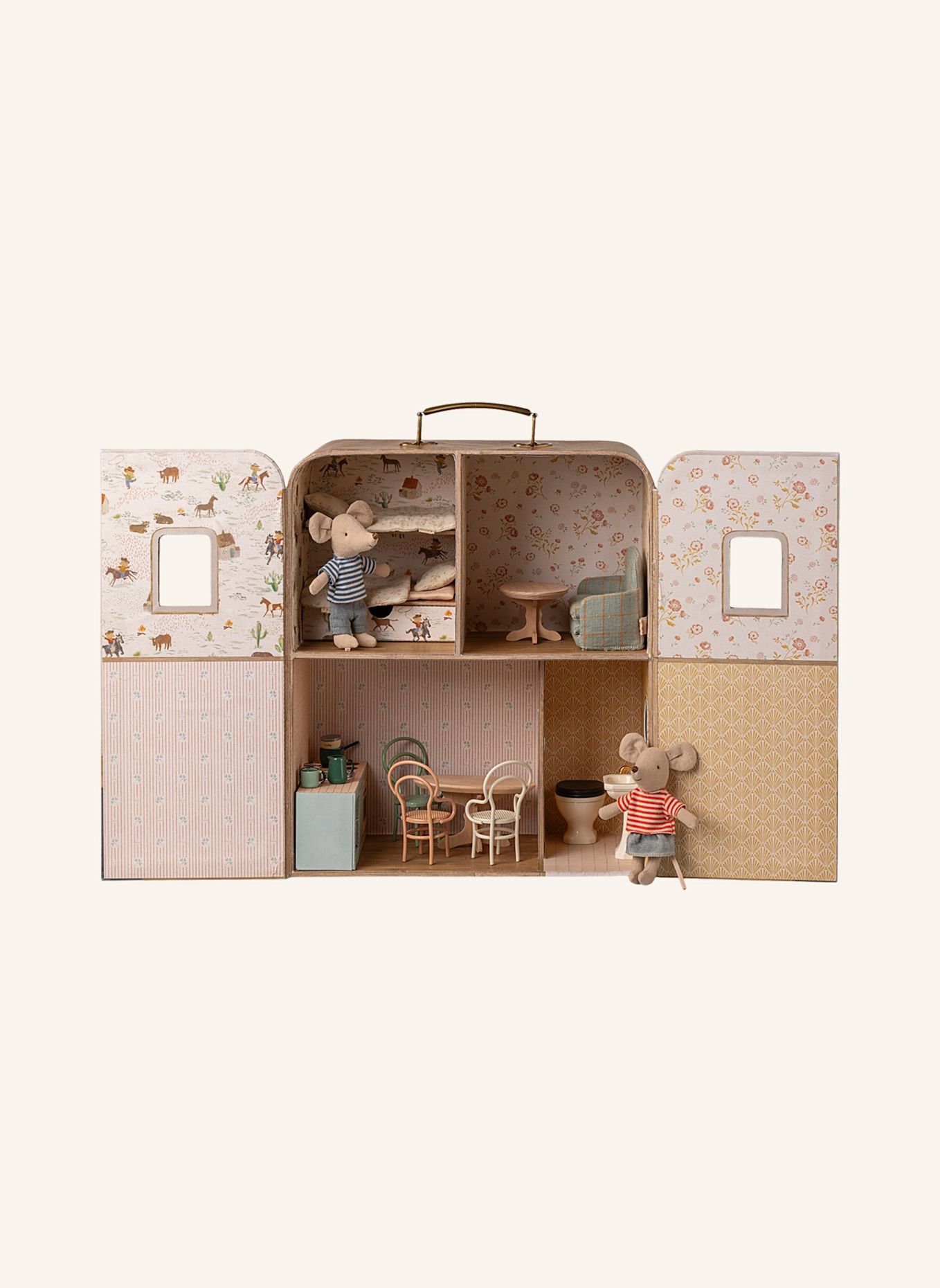 Maileg Kleine Schwester und Bruder Maus SUITCASA: BEIGE