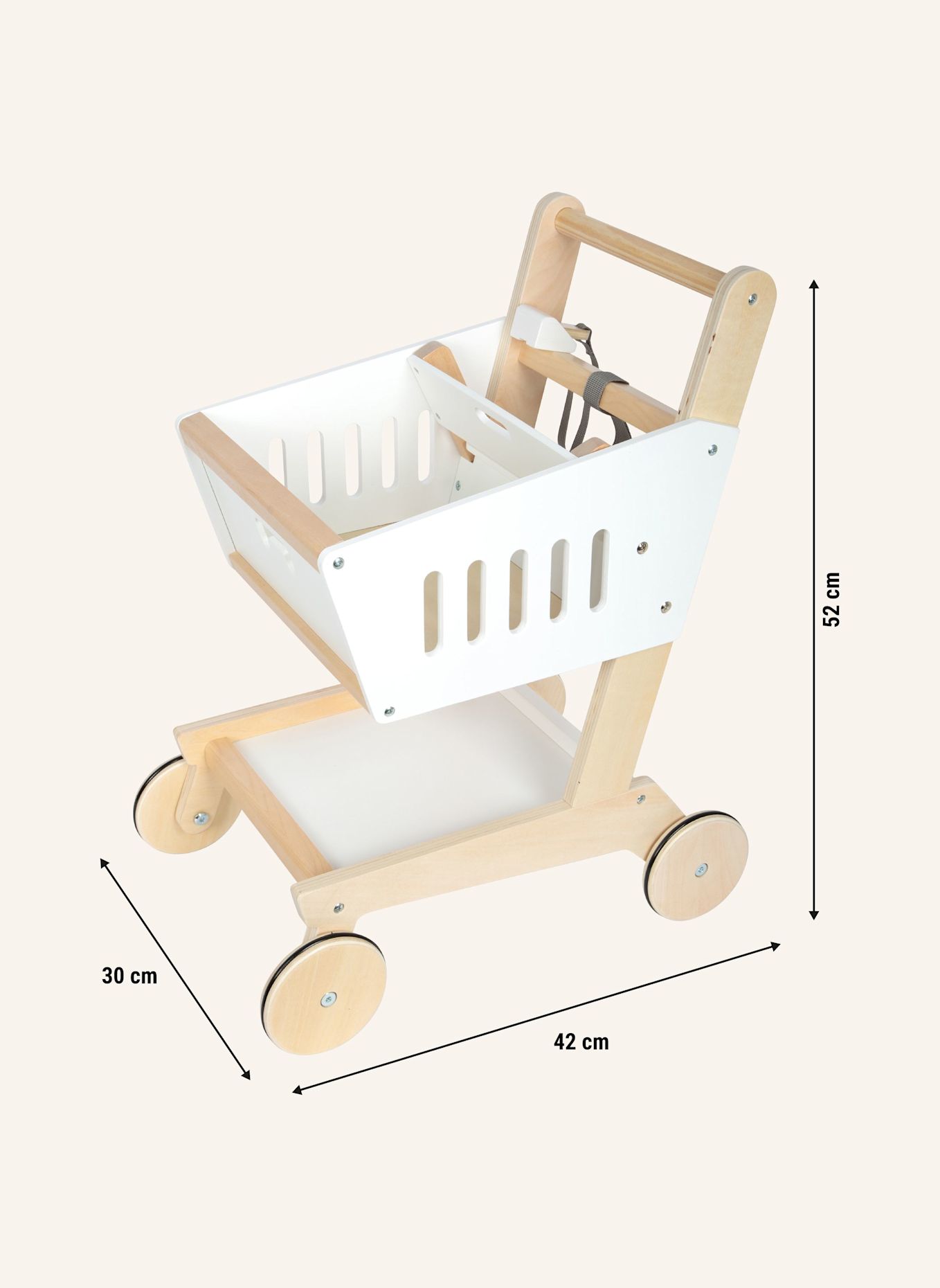 small foot Einkaufswagen aus Holz „Fresh“: WEISS