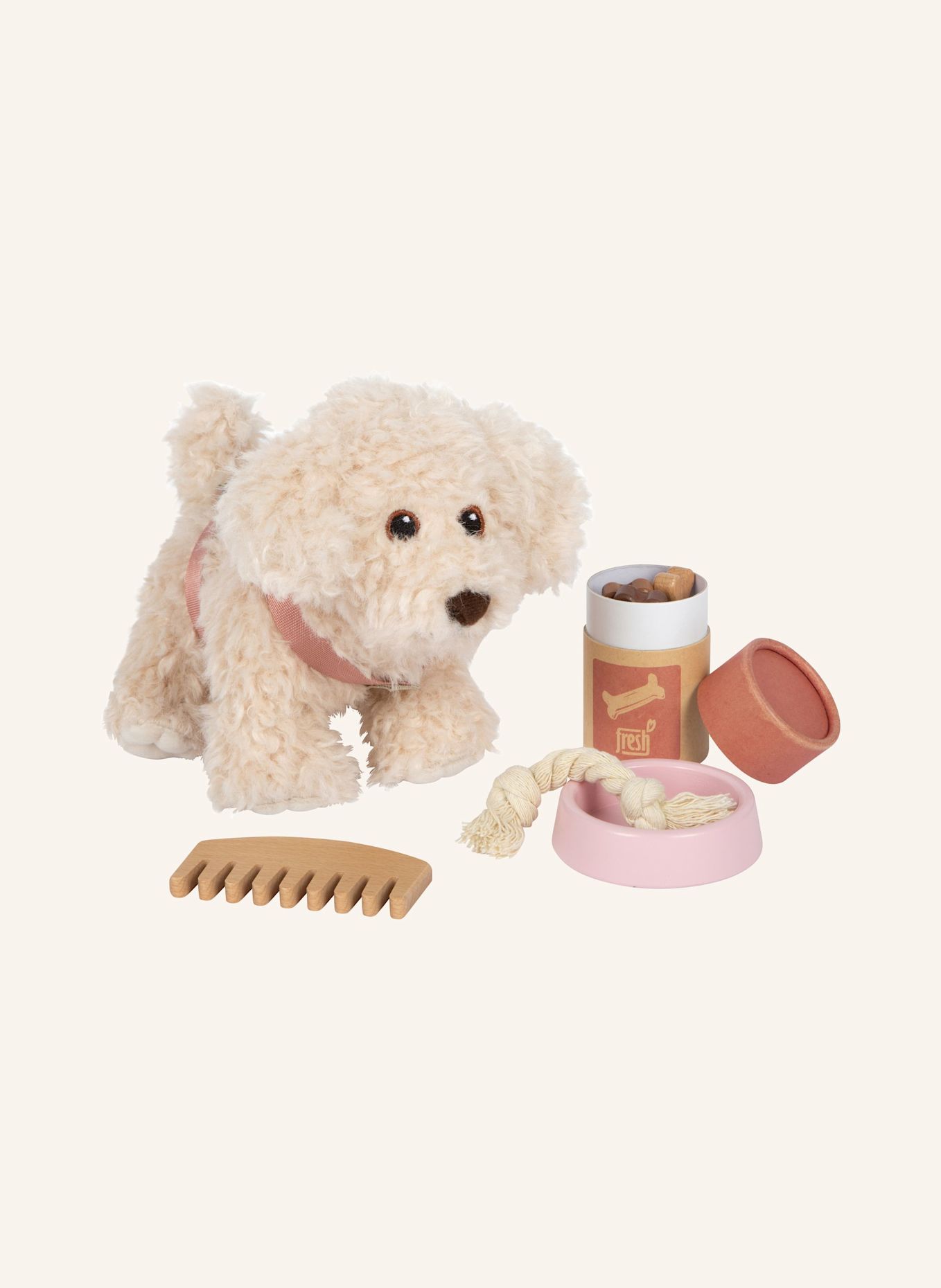 small foot Hund mit Tasche und Pflege-Set: ROSA