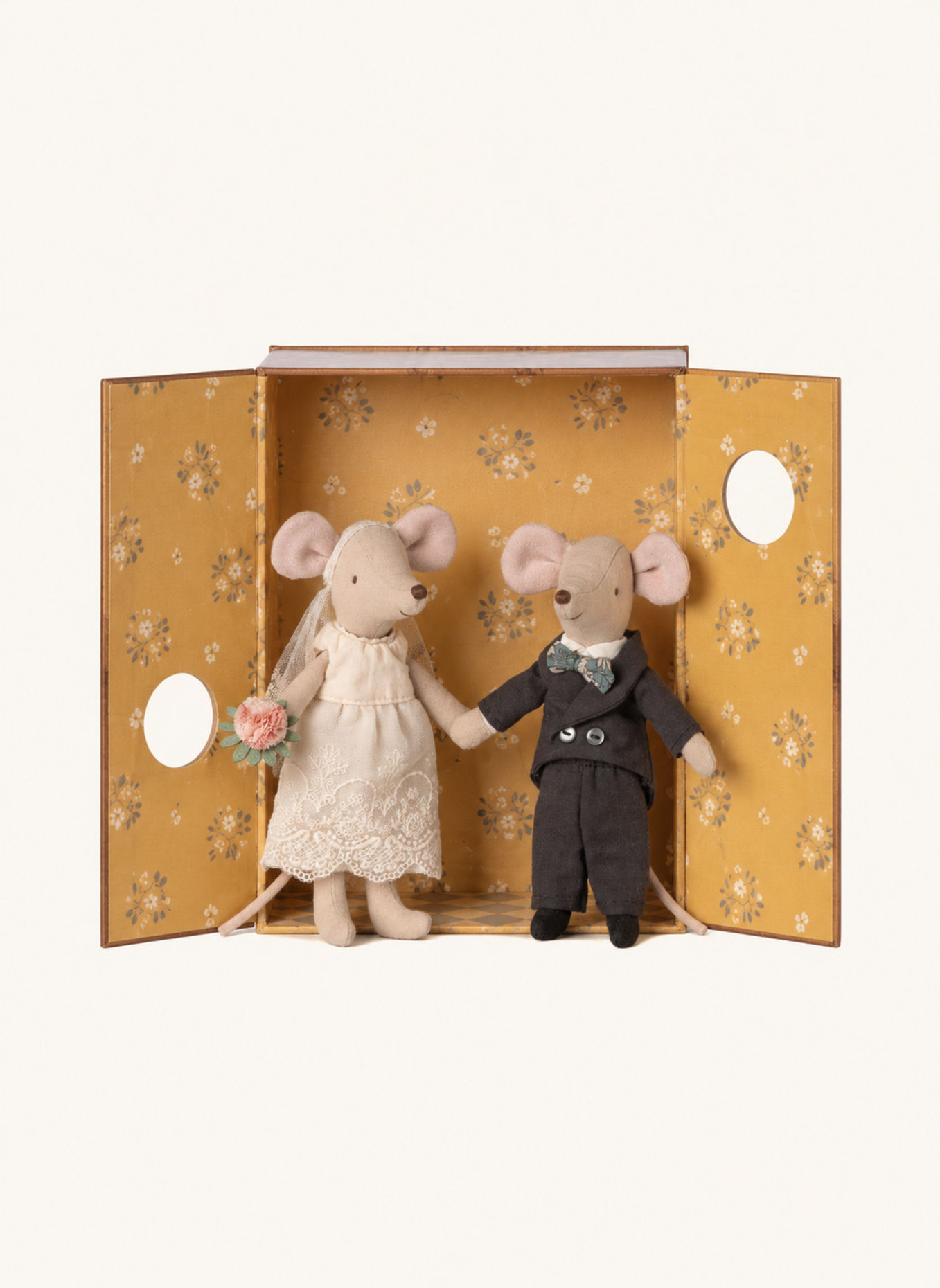 Maileg Hochzeitsmäuse Paar in Box: BEIGE
