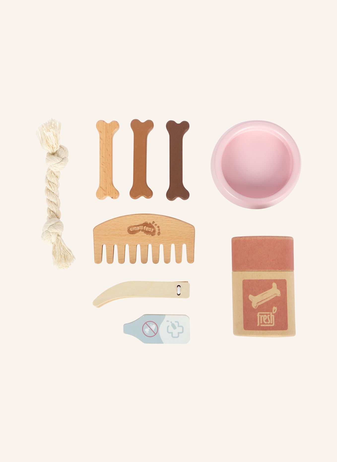 small foot Hund mit Tasche und Pflege-Set: ROSA