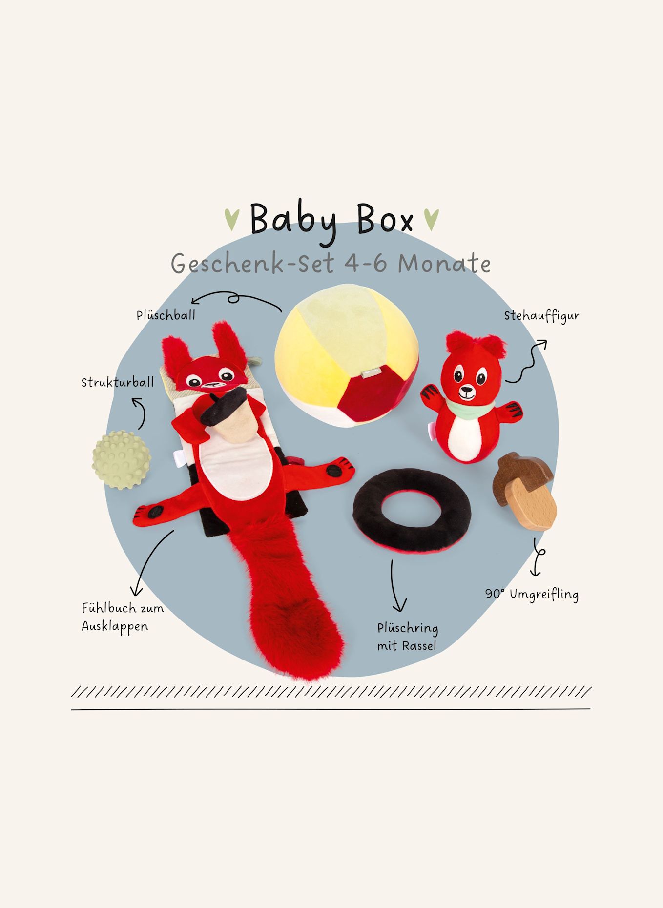 small foot „Erkunden & Begreifen“ Baby-Box 4 - 6 Monate: ROT