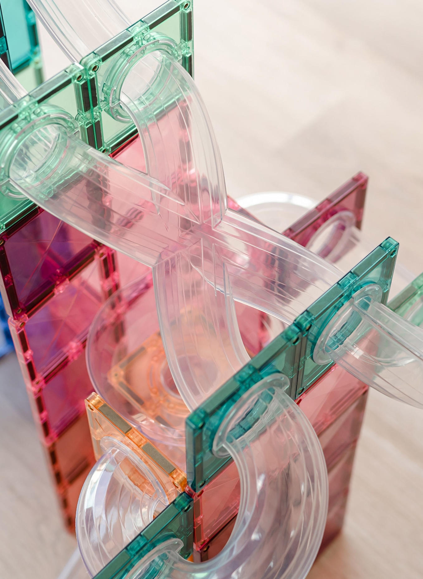 Connetix Kugelbahnen-Erweiterungs-Set PASTELL: ROSA