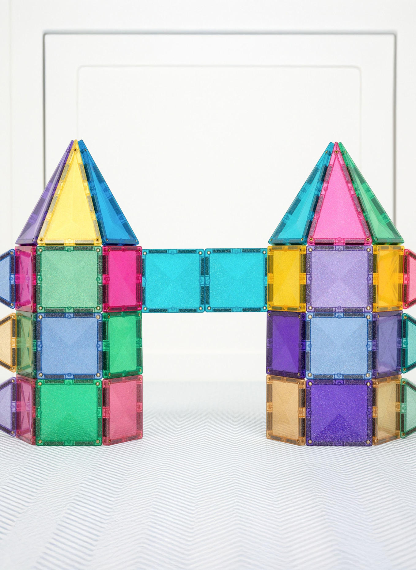 Connetix Glitter Schloss-Set: GELB