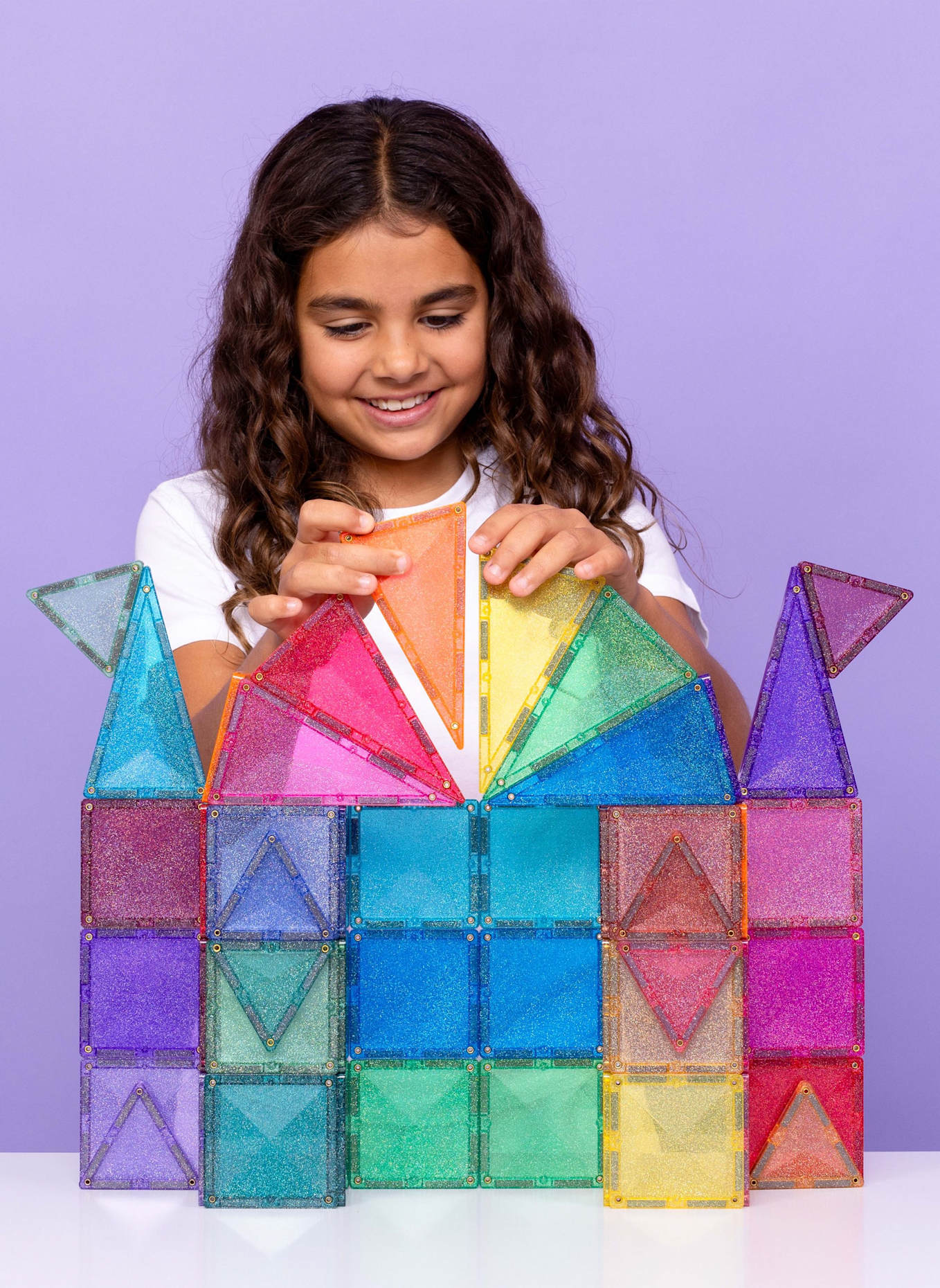 Connetix Glitter Schloss-Set: GELB