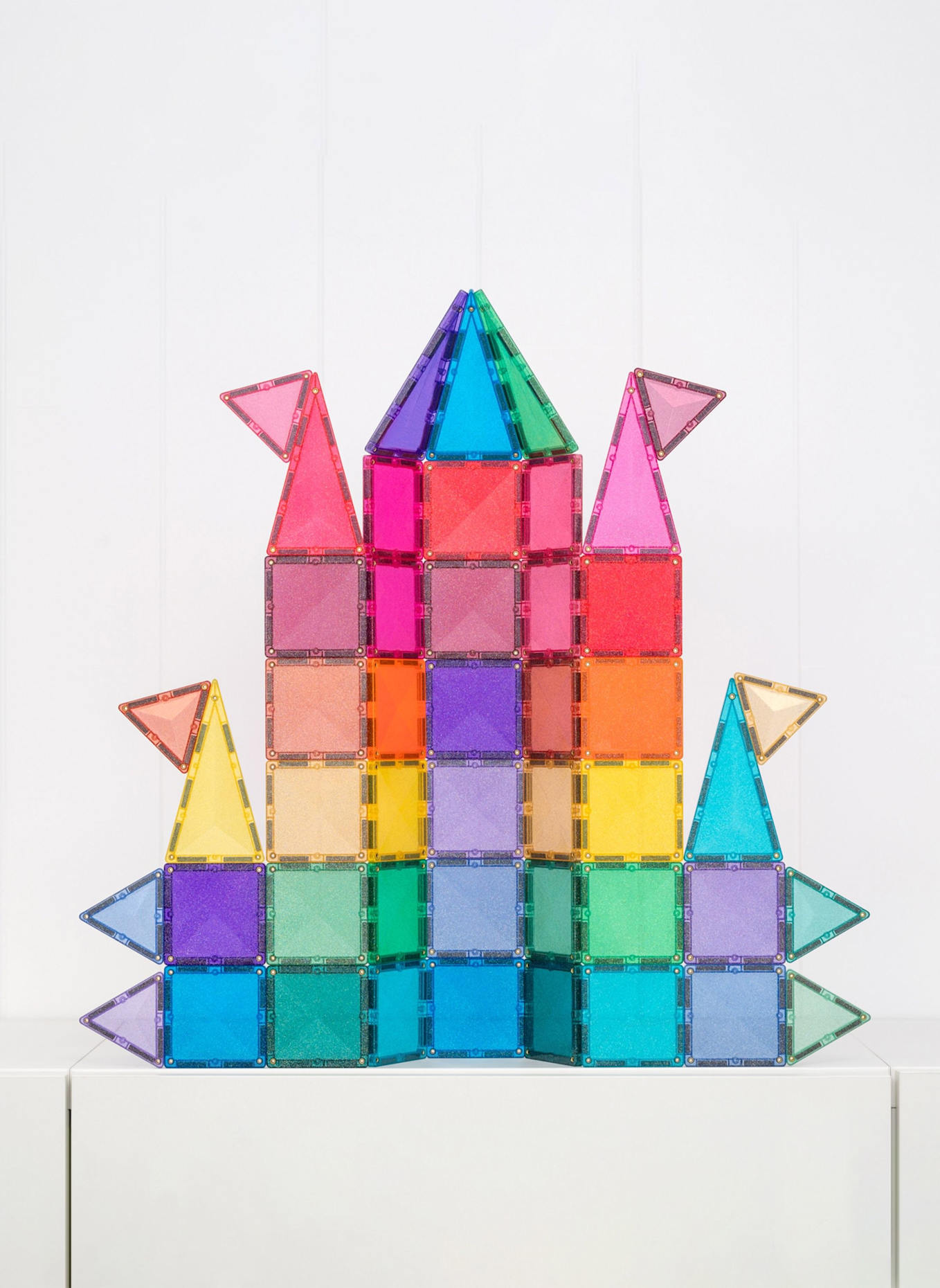 Connetix Glitter Schloss-Set: GELB