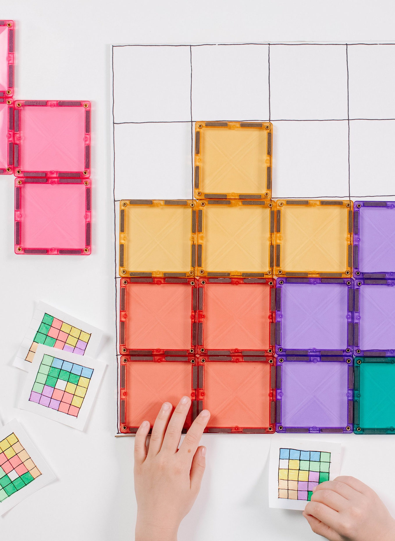 Connetix Quadrat-Set PASTELL: ROSA