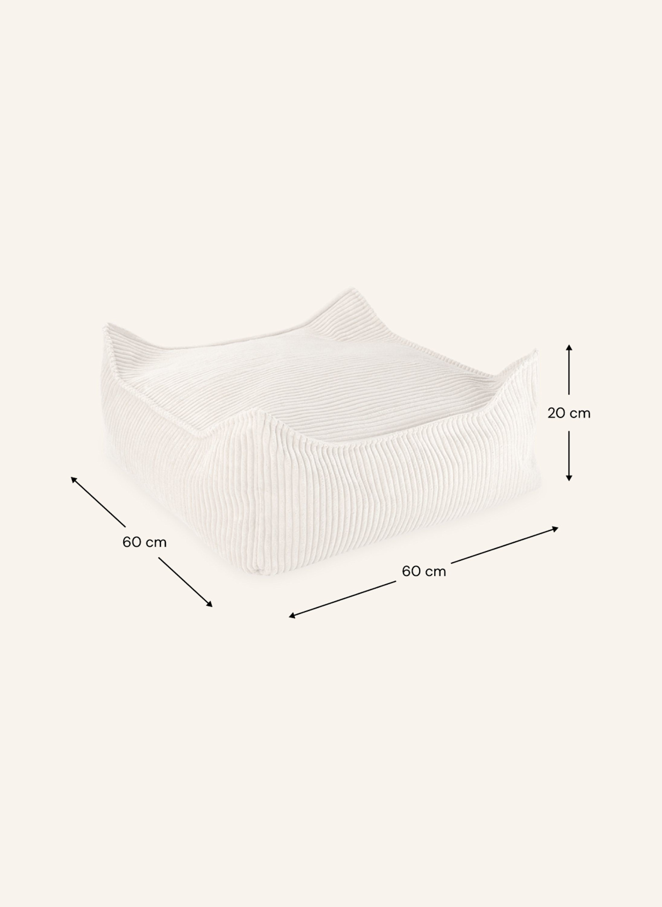 wigiwama Ottoman SQUARE: CREME