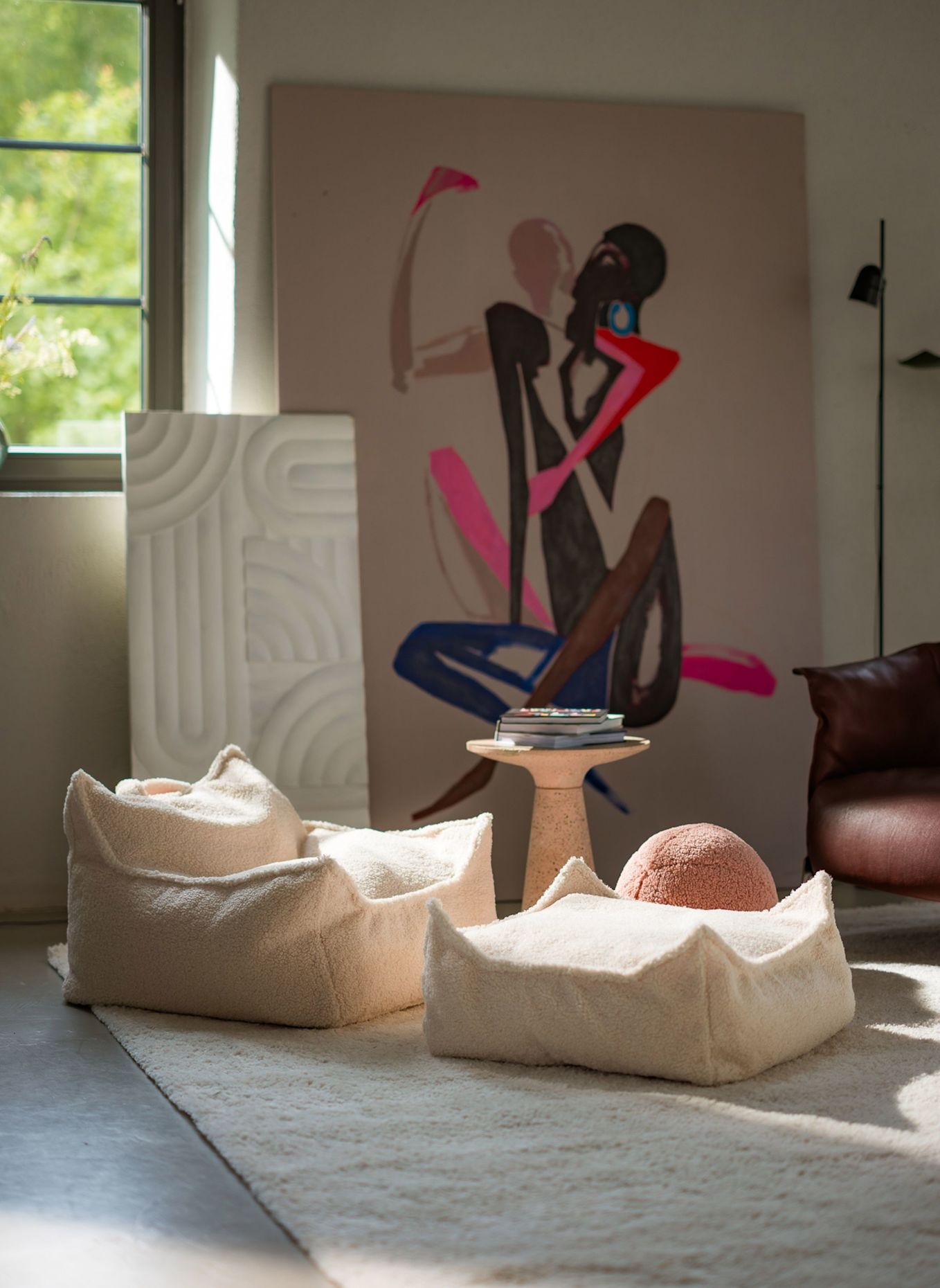 wigiwama Ottoman SQUARE: WEISS