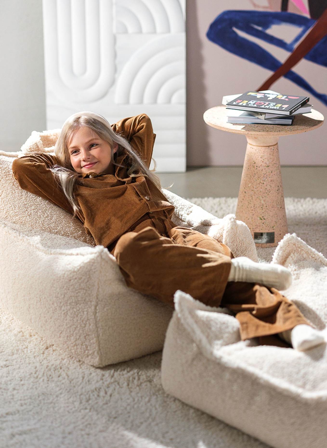 wigiwama Ottoman SQUARE: WEISS