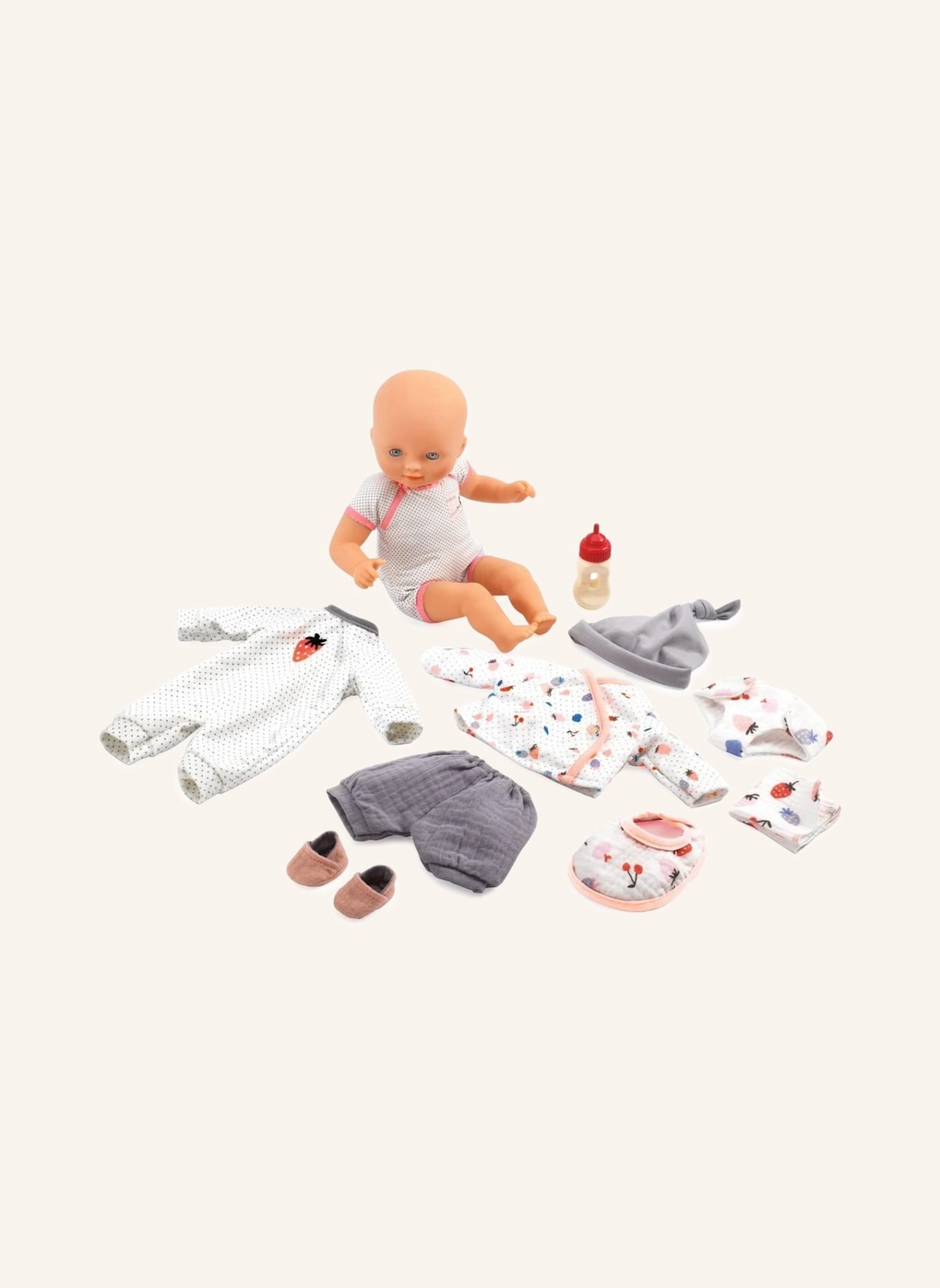 DJECO Puppe POMEA im Koffer: BEIGE