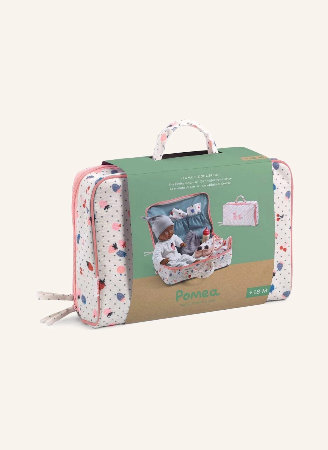 DJECO Puppe POMEA im Koffer: BRAUN