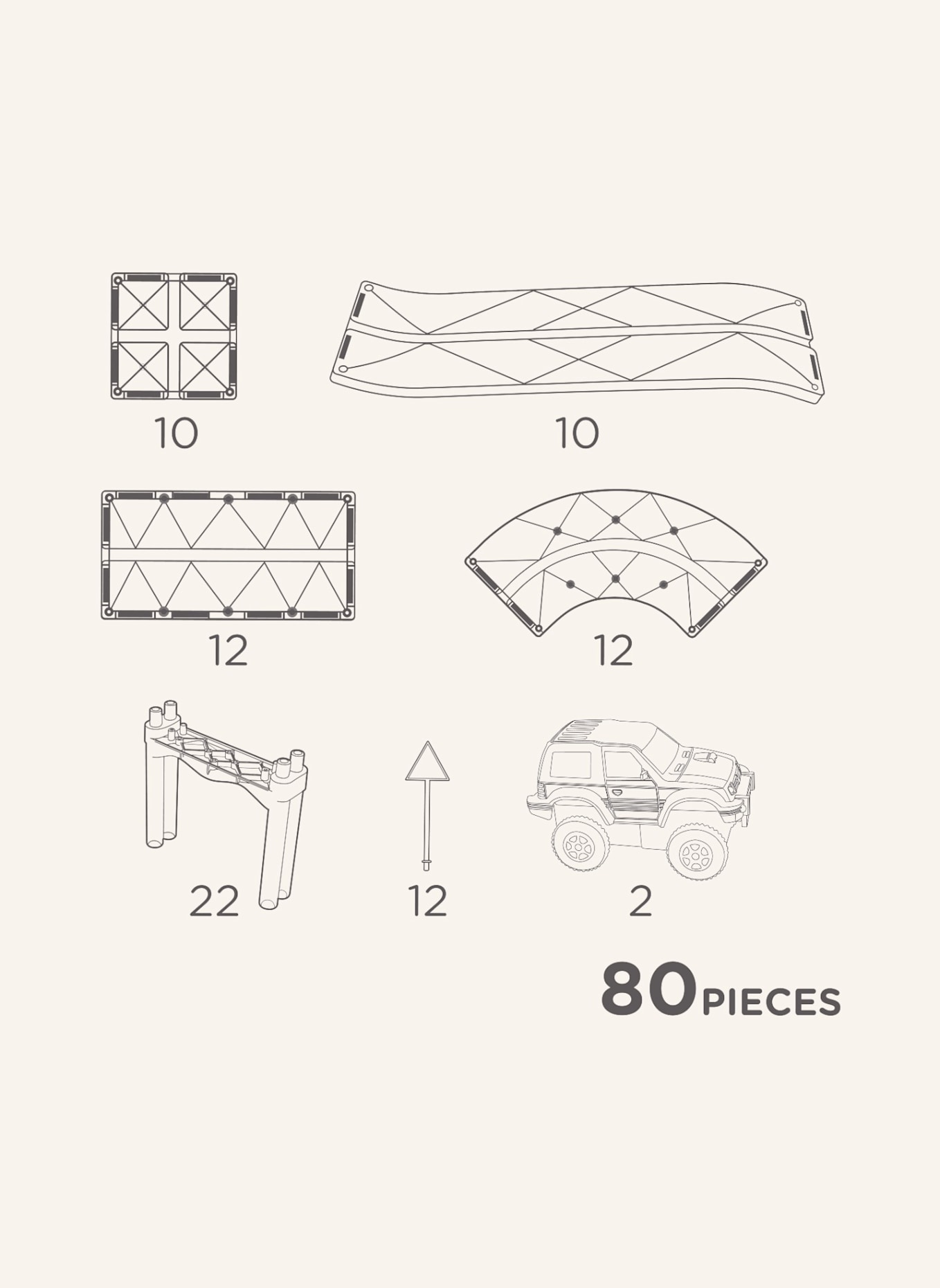 Cleverclixx Große Autobahn-Bausatz: GELB