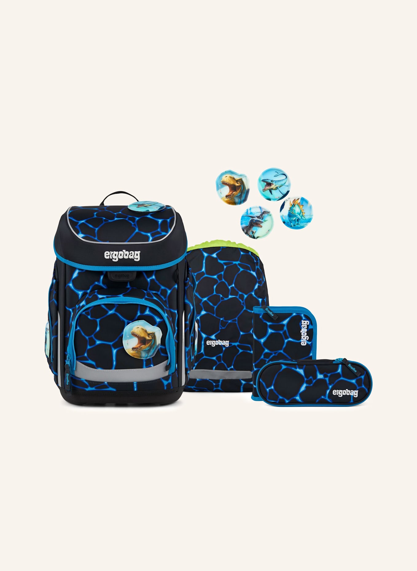 ergobag CUBO Set: NEONBLAU