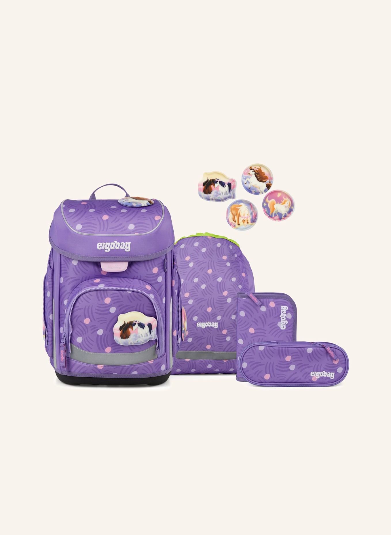 ergobag CUBO Set: HELLLILA