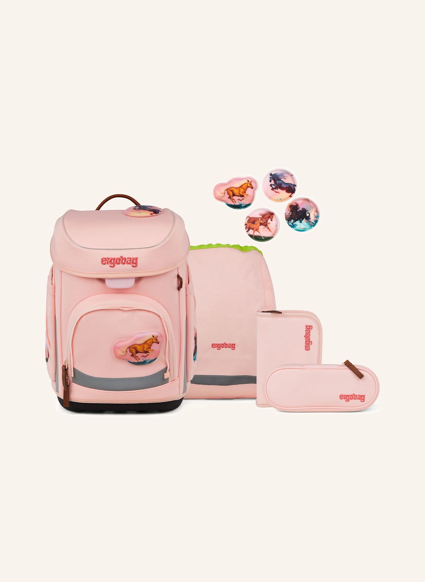 ergobag CUBO Set: HELLROSA