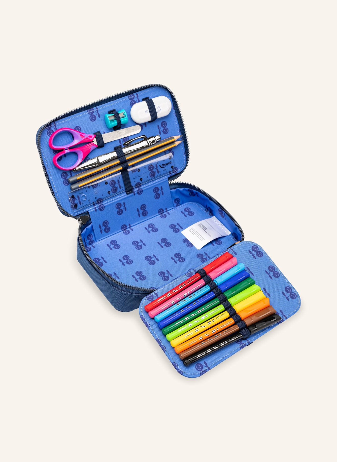 JEUNE PREMIER Federmäppchen mit Inhalt: BLAU