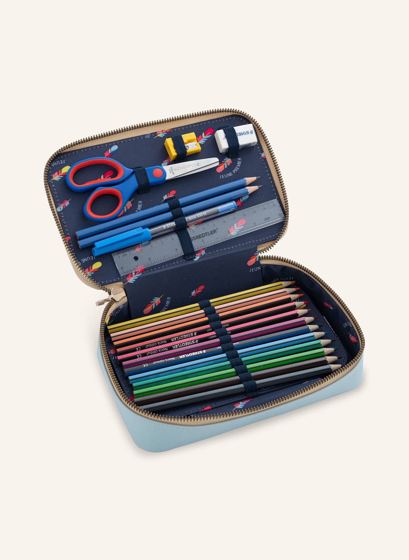 JEUNE PREMIER Federmäppchen mit Inhalt: BRAUN