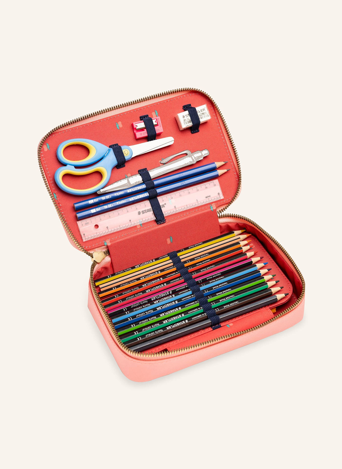 JEUNE PREMIER Federmäppchen mit Inhalt: ROSA