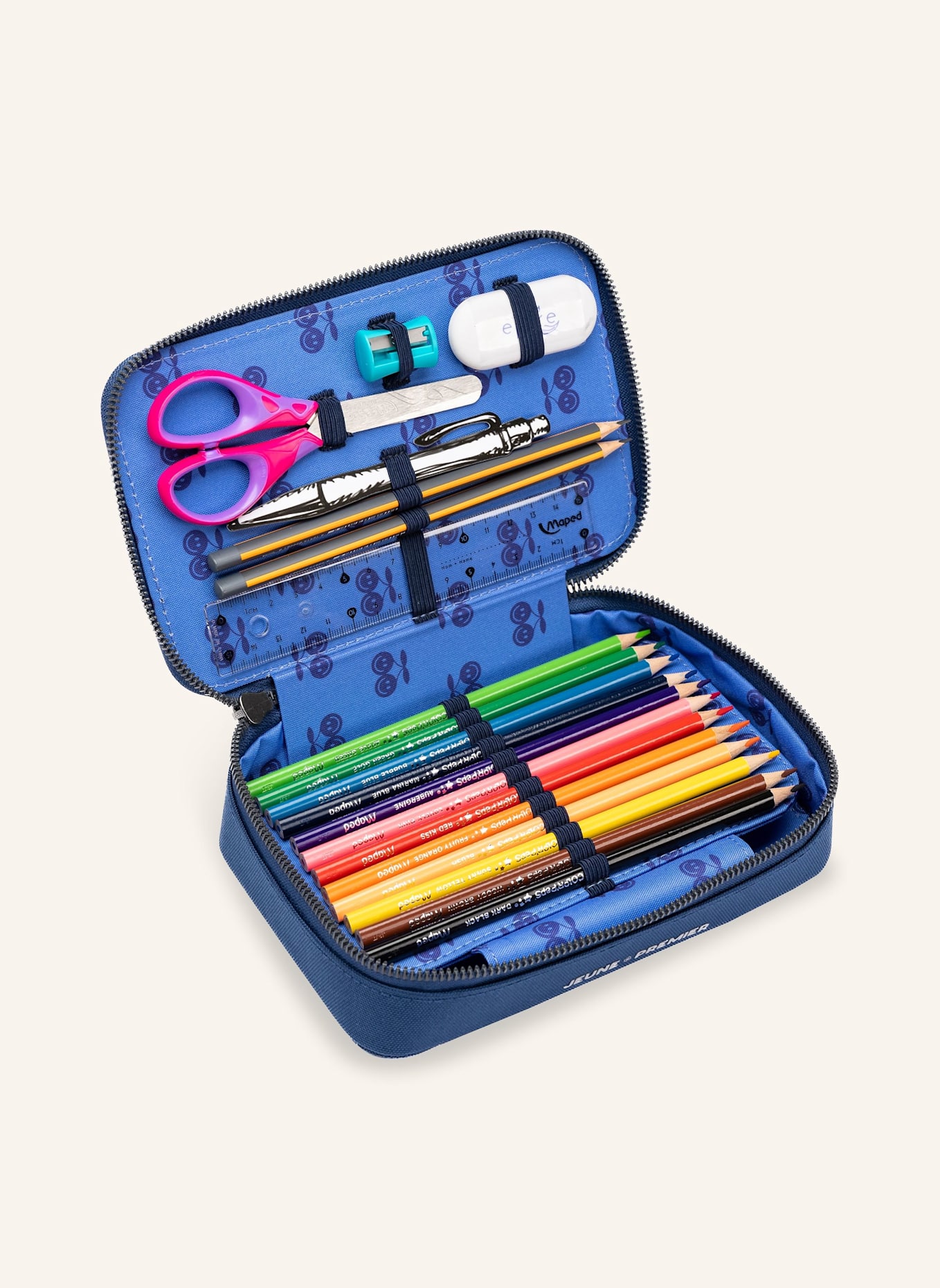 JEUNE PREMIER Federmäppchen mit Inhalt: KHAKI