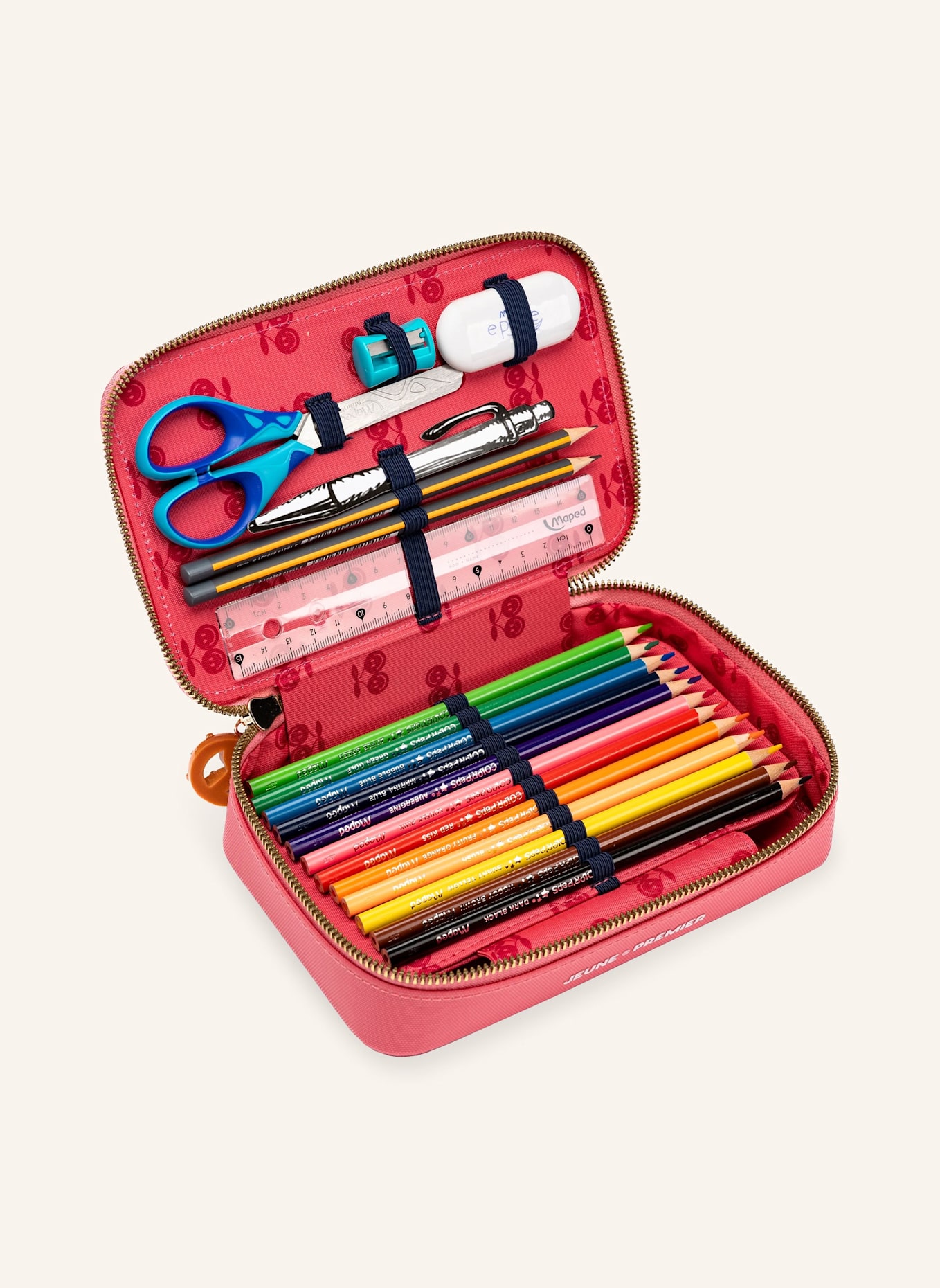 JEUNE PREMIER Federmäppchen mit Inhalt: NEONPINK