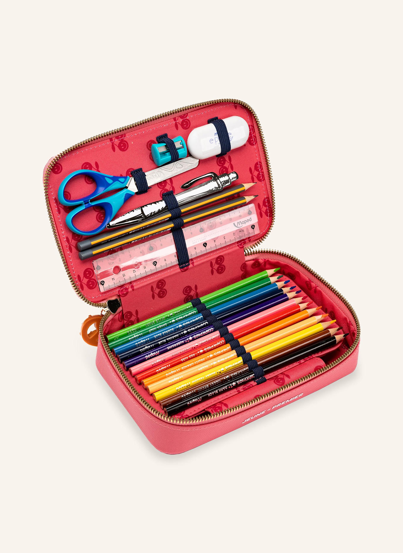 JEUNE PREMIER Federmäppchen mit Inhalt: HELLROSA