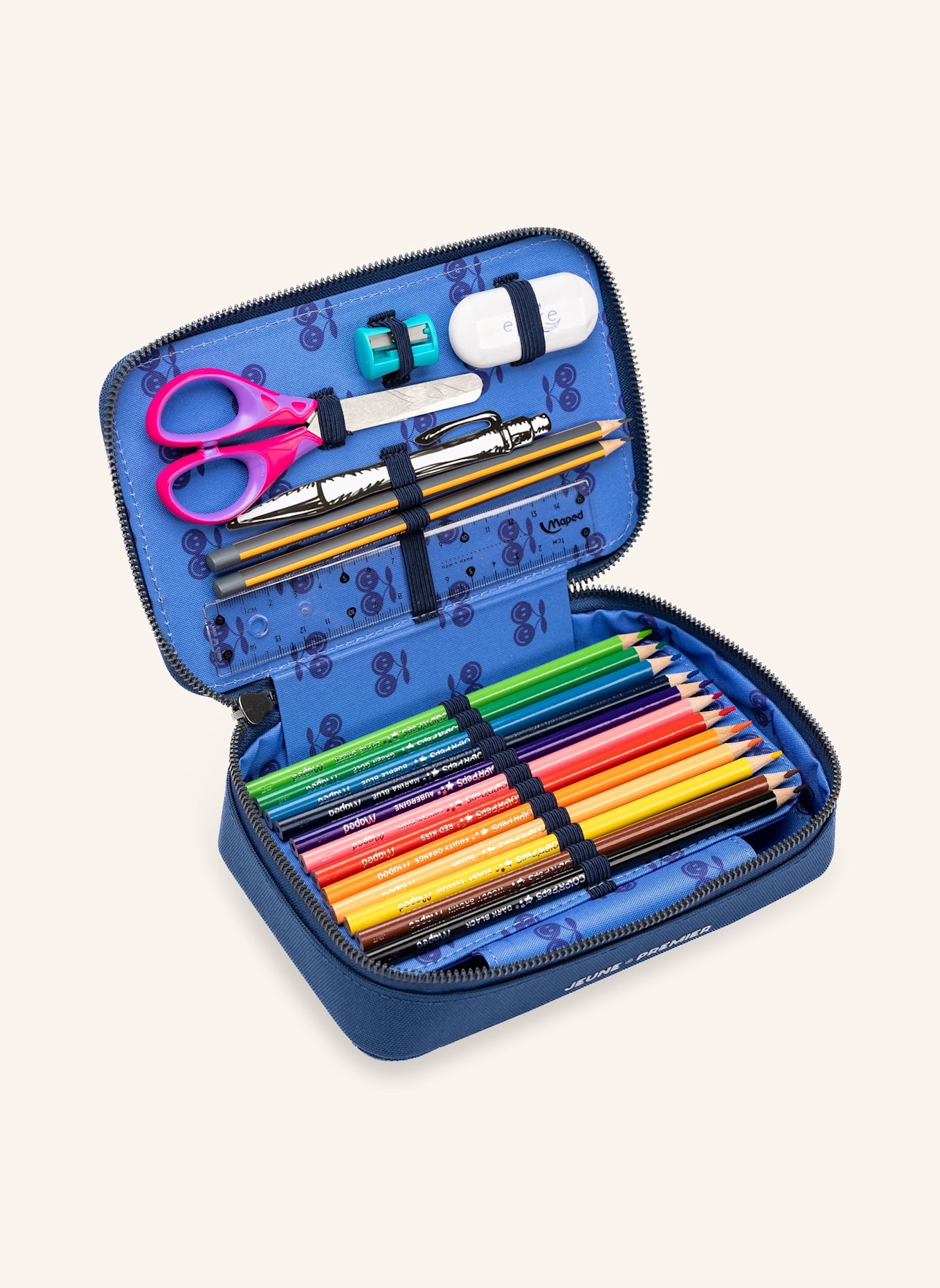 JEUNE PREMIER Federmäppchen mit Inhalt: GRAU