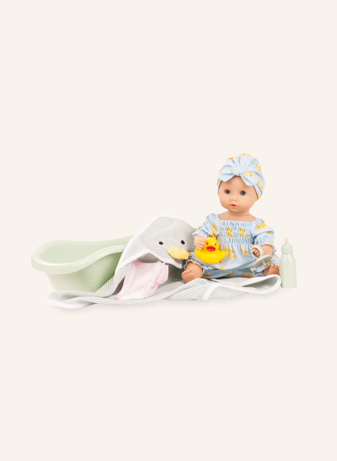 Götz Babypuppe Little Duck Set SLEEPY AQUINI: BLAU