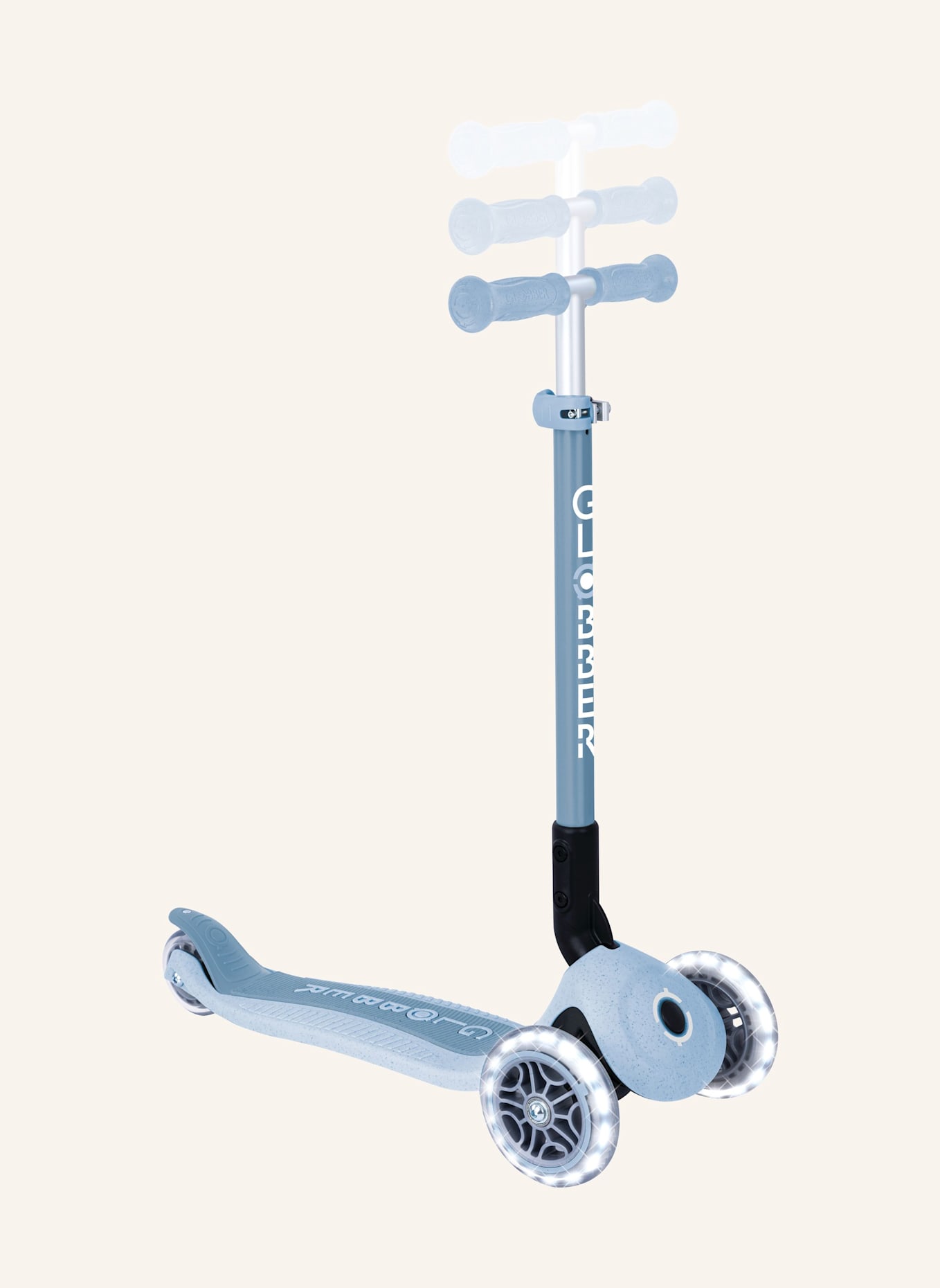 GLOBBER Scooter PRIMO FOLDABLE LIGHTS ECO: BLAU