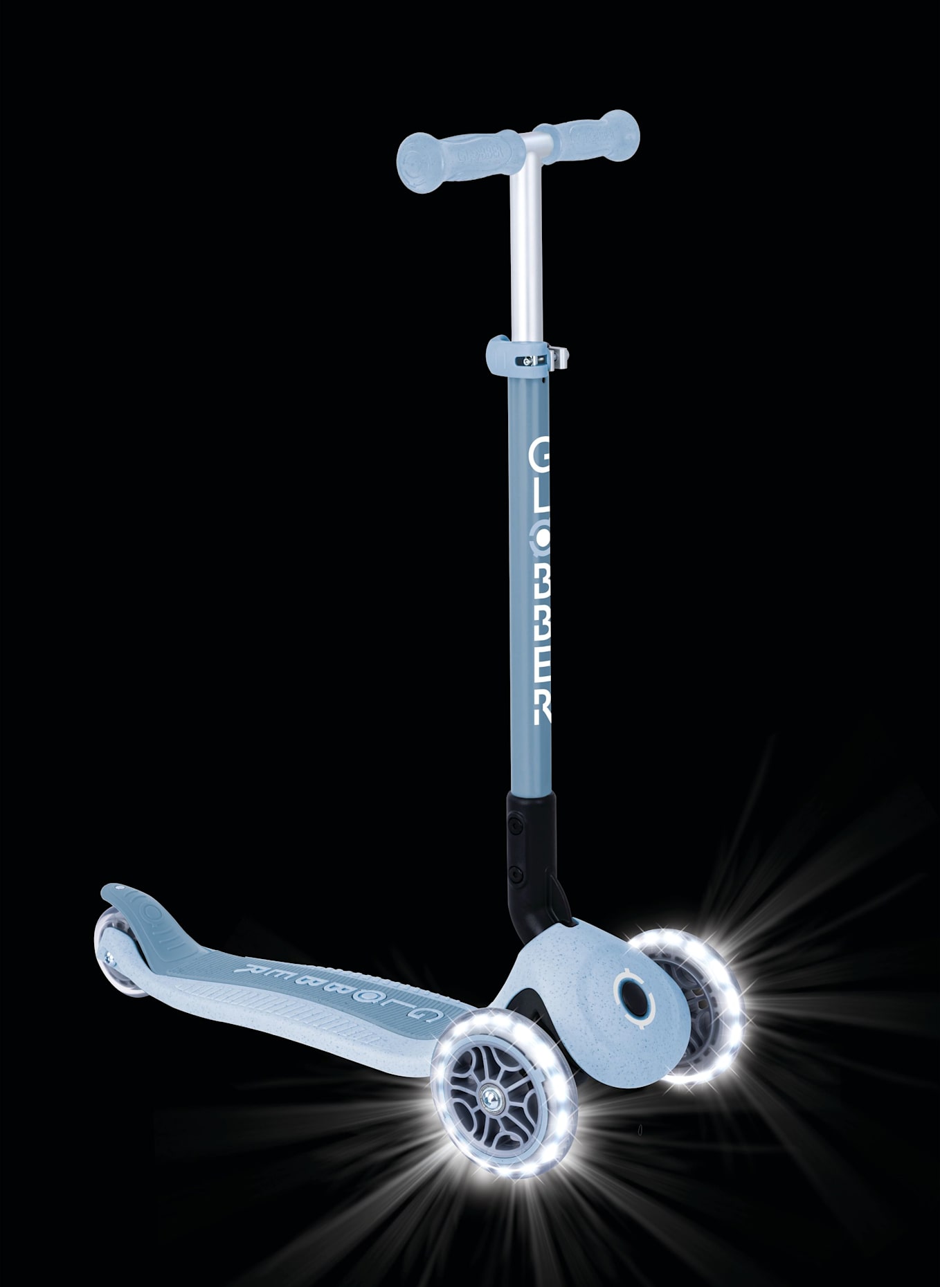 GLOBBER Scooter PRIMO FOLDABLE LIGHTS ECO: BLAU