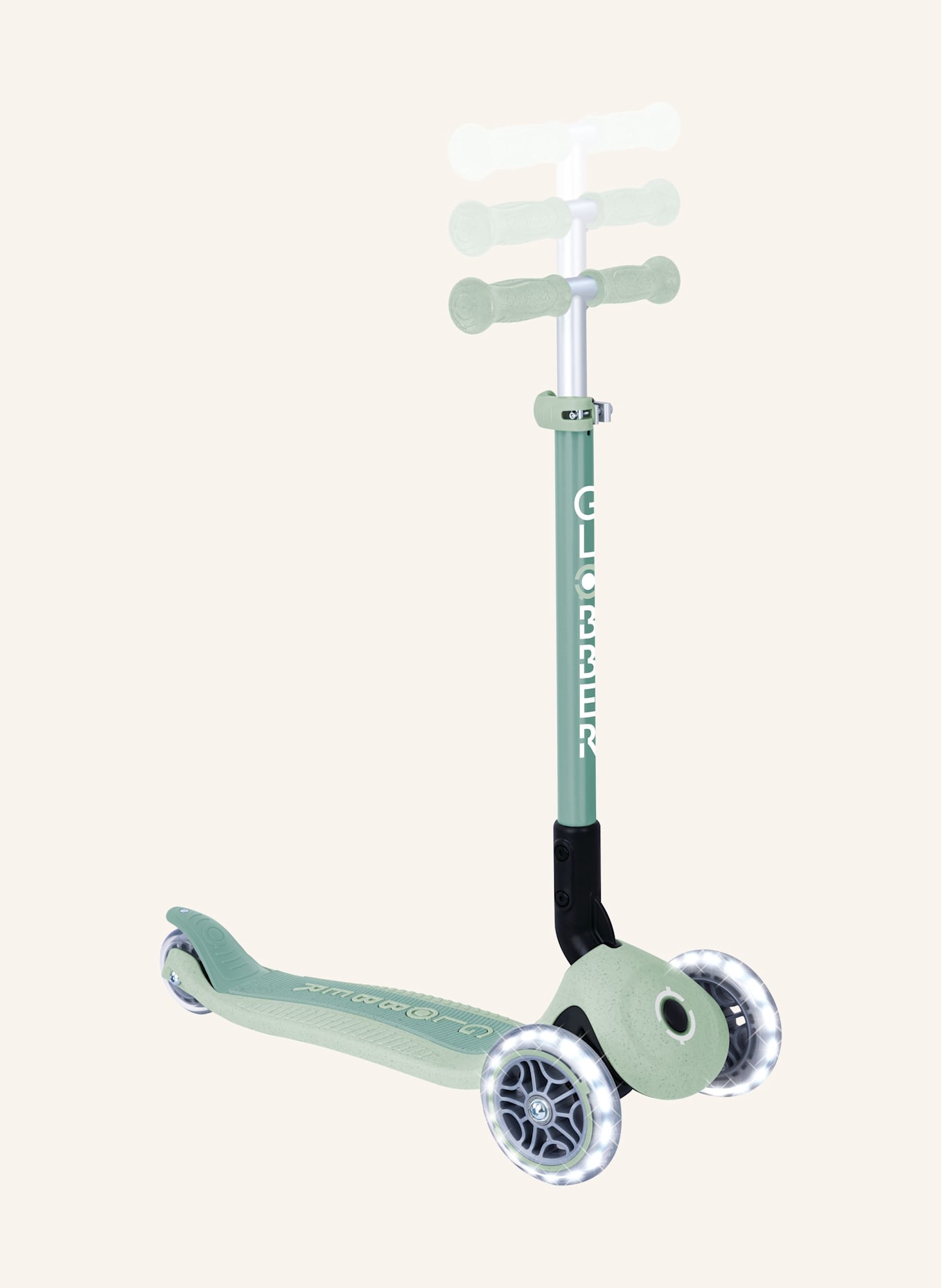 GLOBBER Scooter PRIMO FOLDABLE LIGHTS ECO: GRÜN