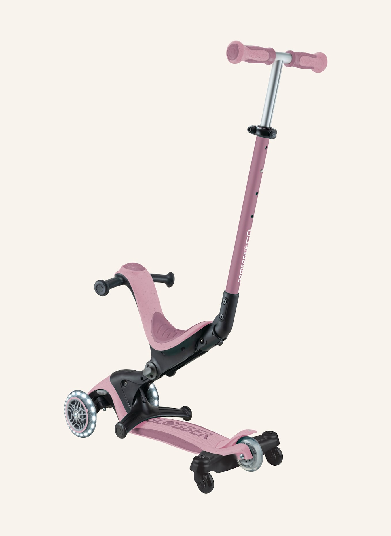 GLOBBER Scooter GO-UP DELUXE LIGHTS ECO 360: ROSA