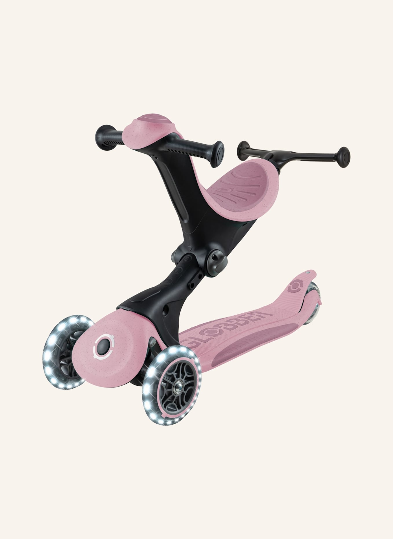 GLOBBER Scooter GO-UP DELUXE LIGHTS ECO 360: ROSA