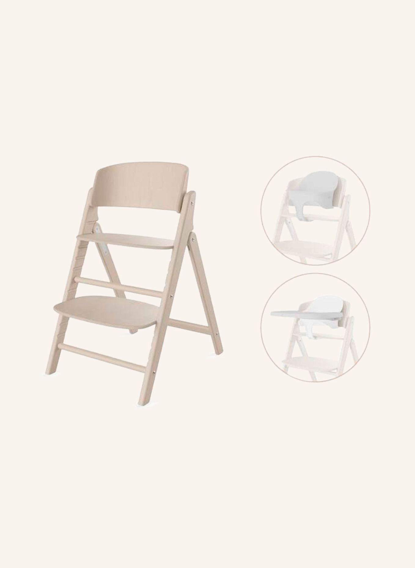 cybex CLICK & FOLD Hochstuhl 3-in-1 Set: HELLBRAUN