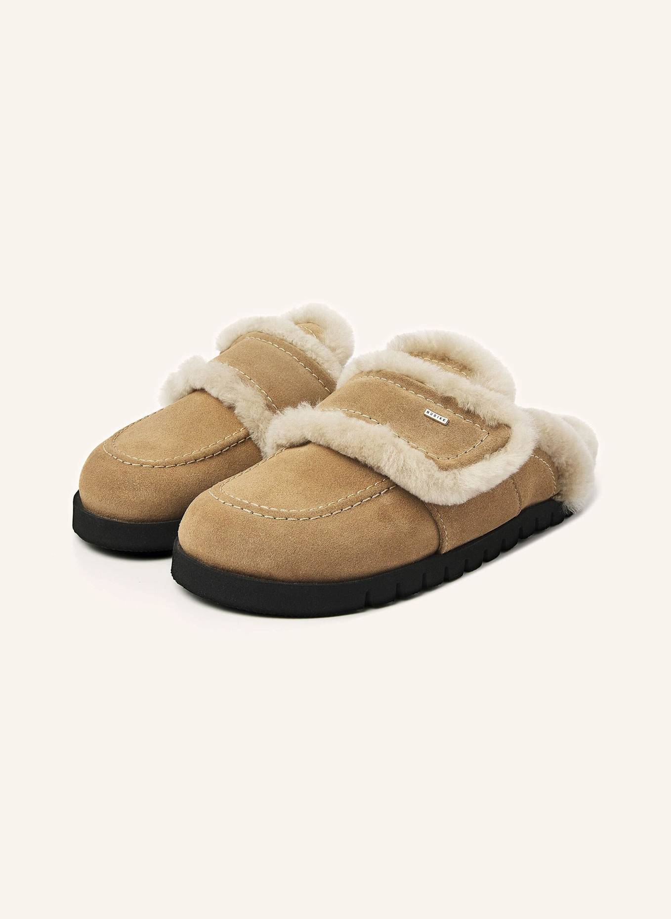 NUBIKK Hausschuhe TEDDY FUR: TAUPE