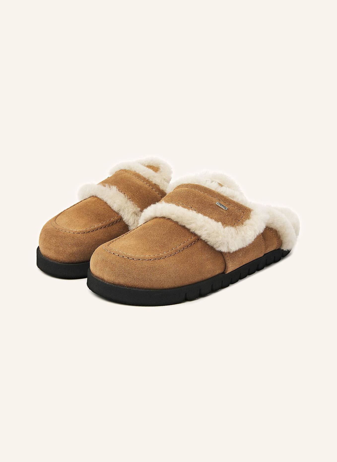 NUBIKK Hausschuhe TEDDY FUR: COGNAC