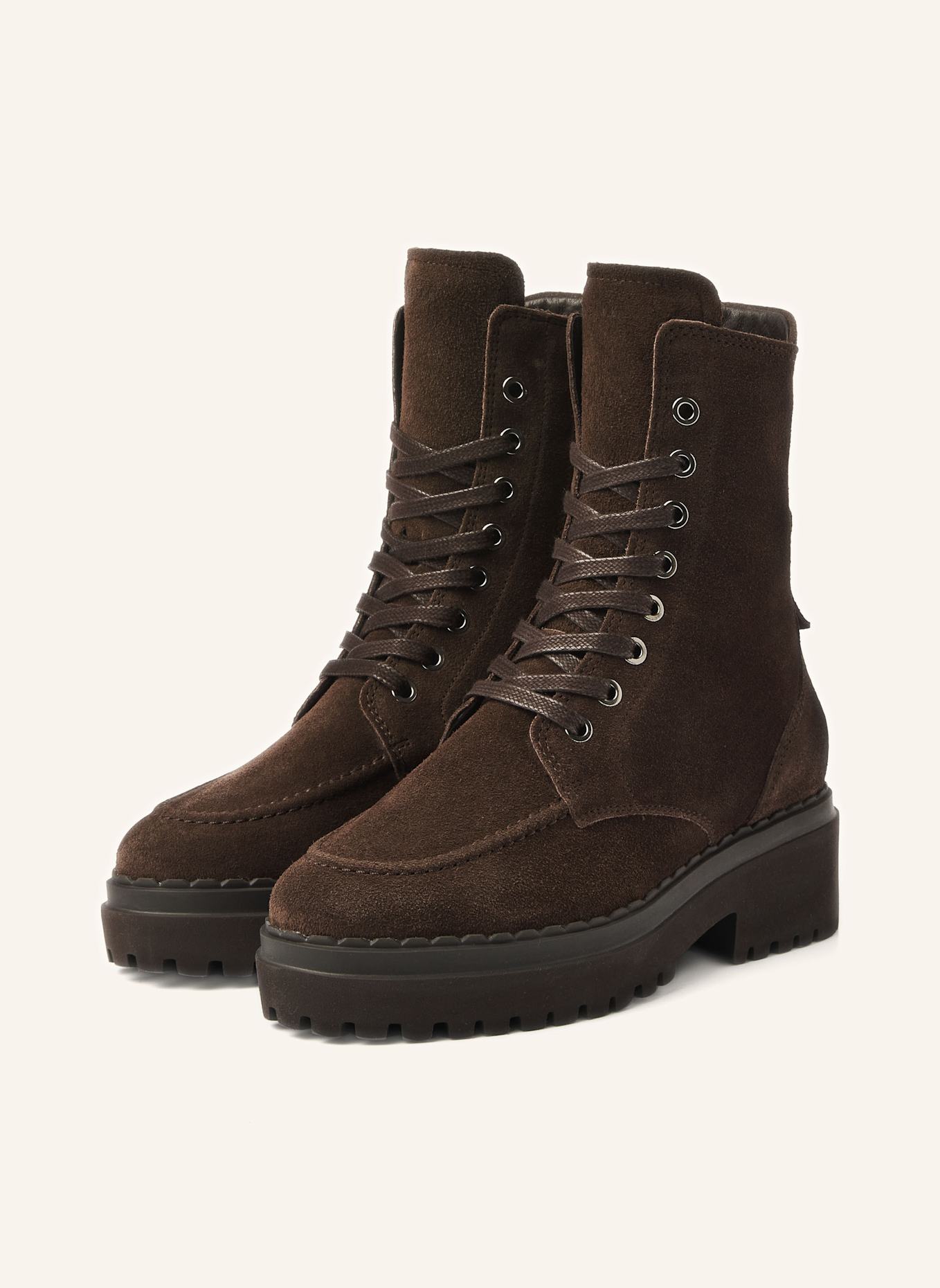 NUBIKK Schnürstiefel FAE BOBBI FUR: BRAUN