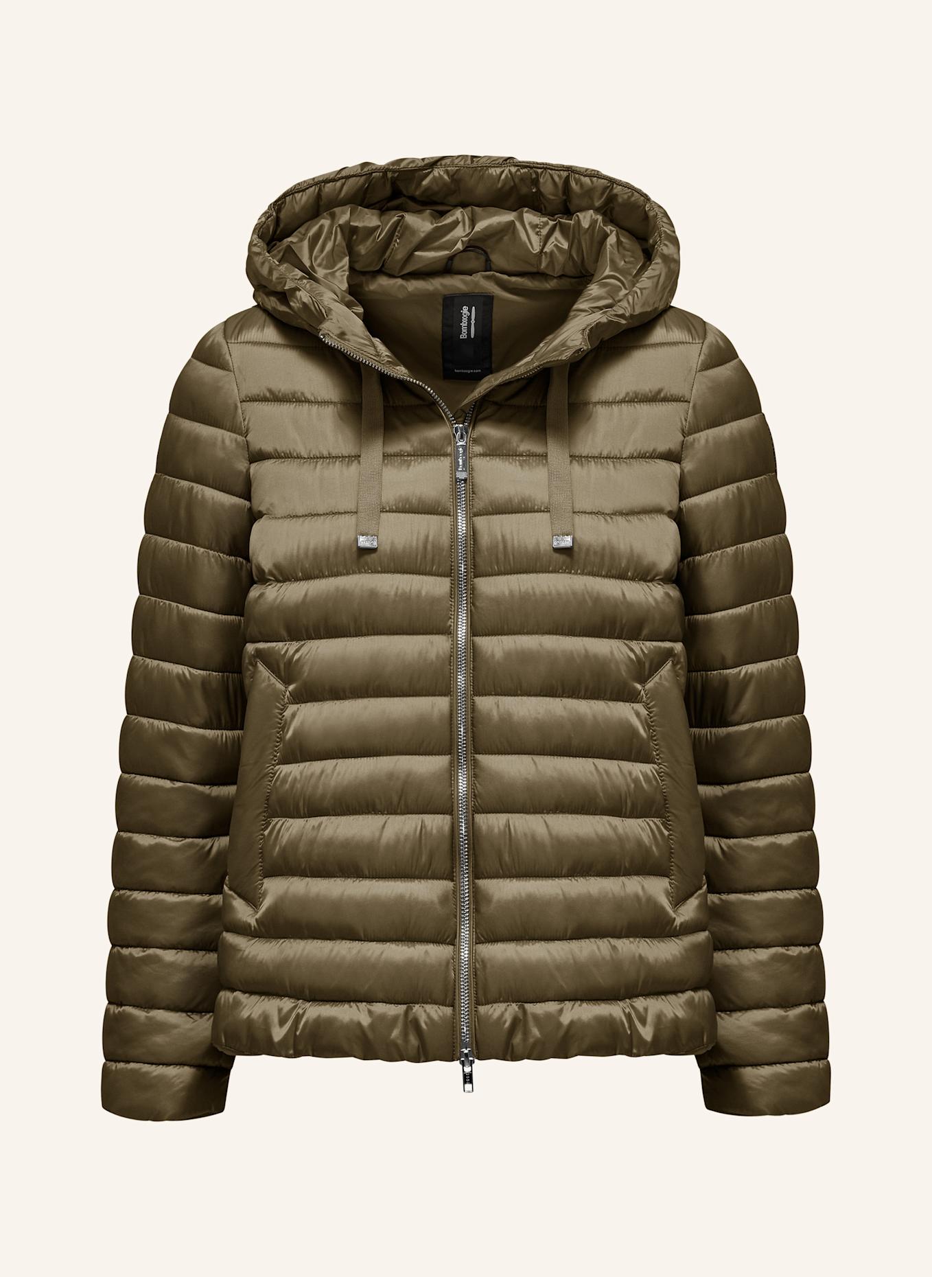 BOMBOOGIE Glänzende Daunenjacke: BEIGE