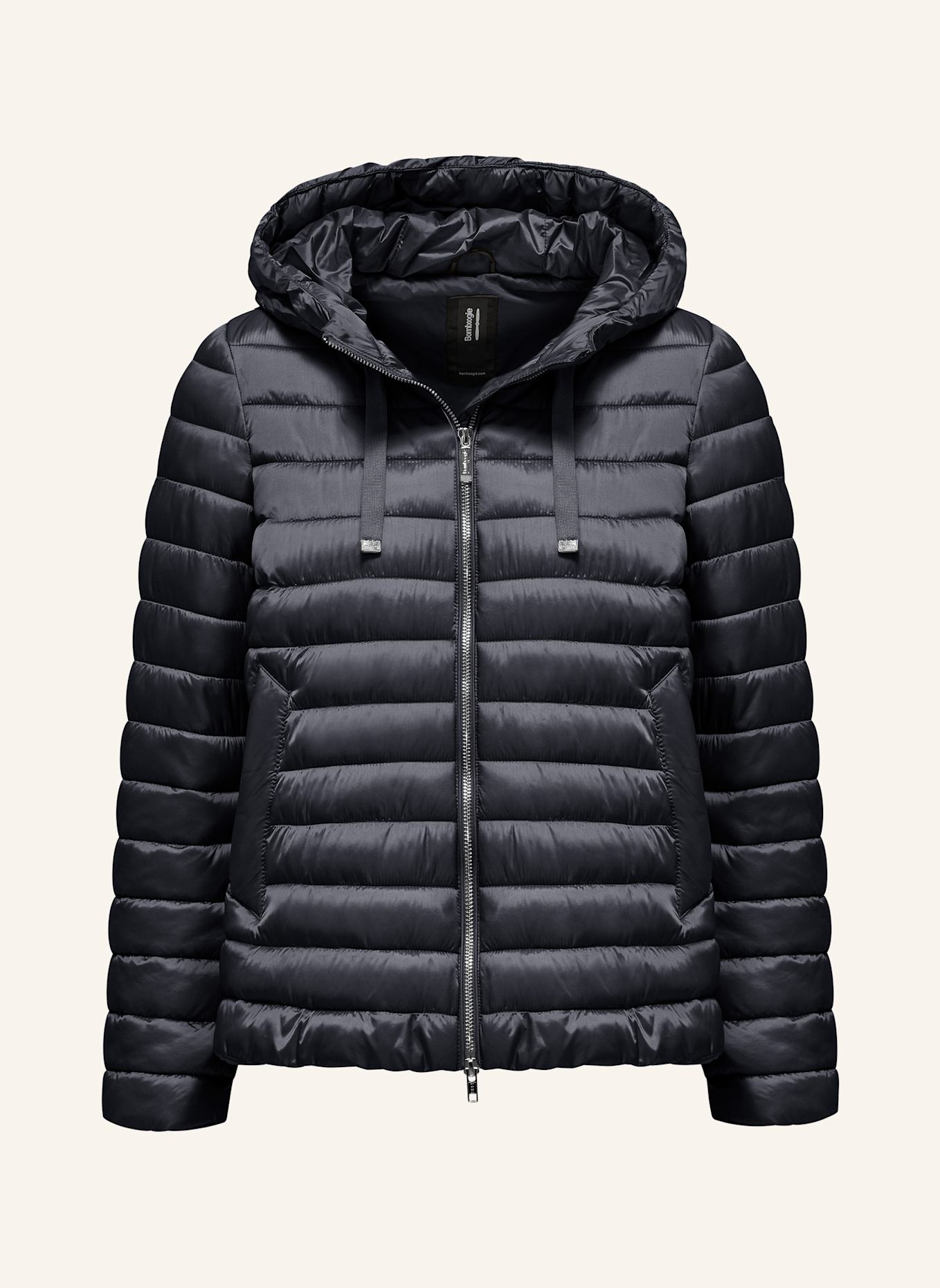 BOMBOOGIE Glänzende Daunenjacke: BLAU