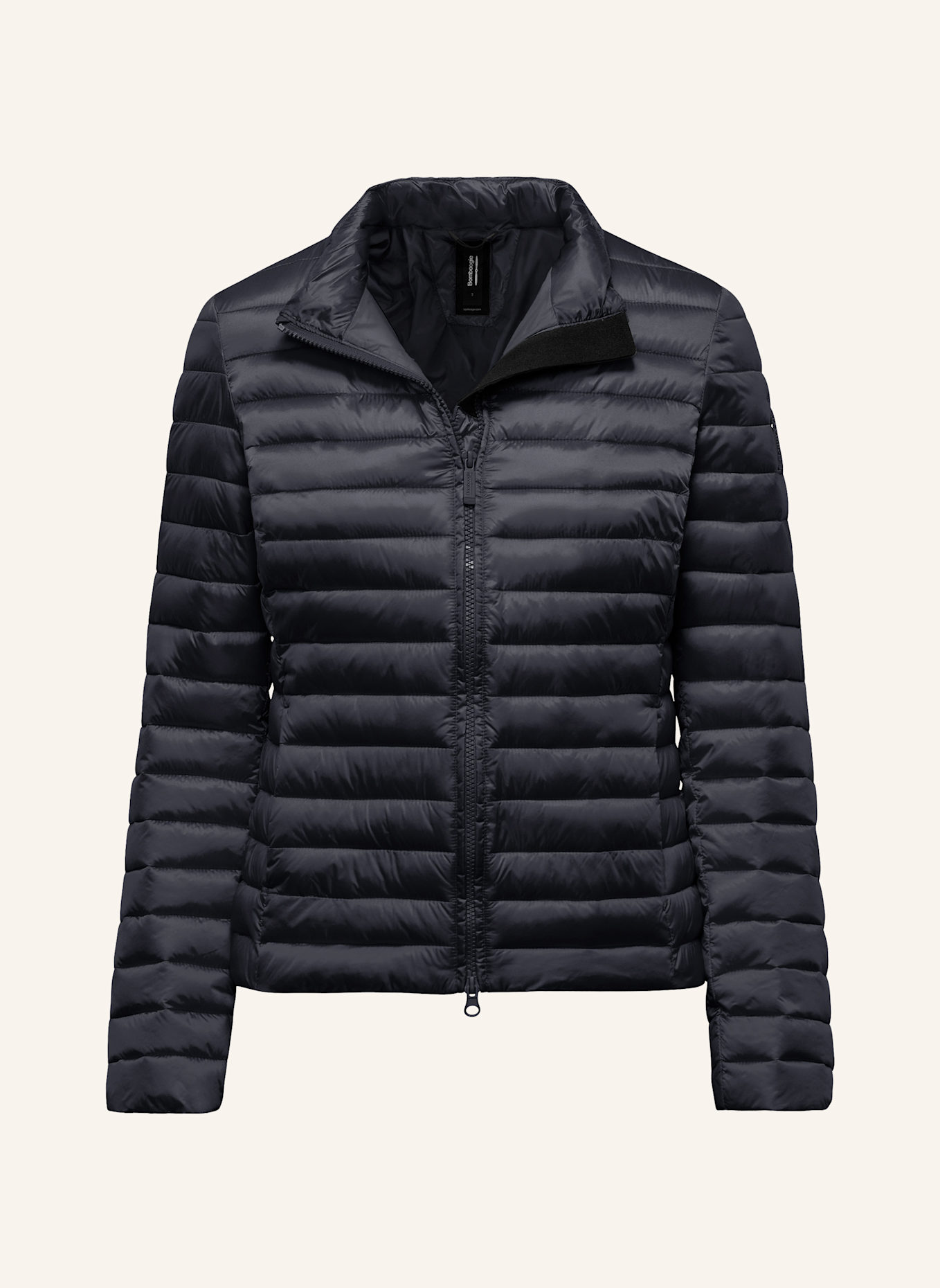 BOMBOOGIE Glänzende Daunenjacke mit Stehkragen: BLAU