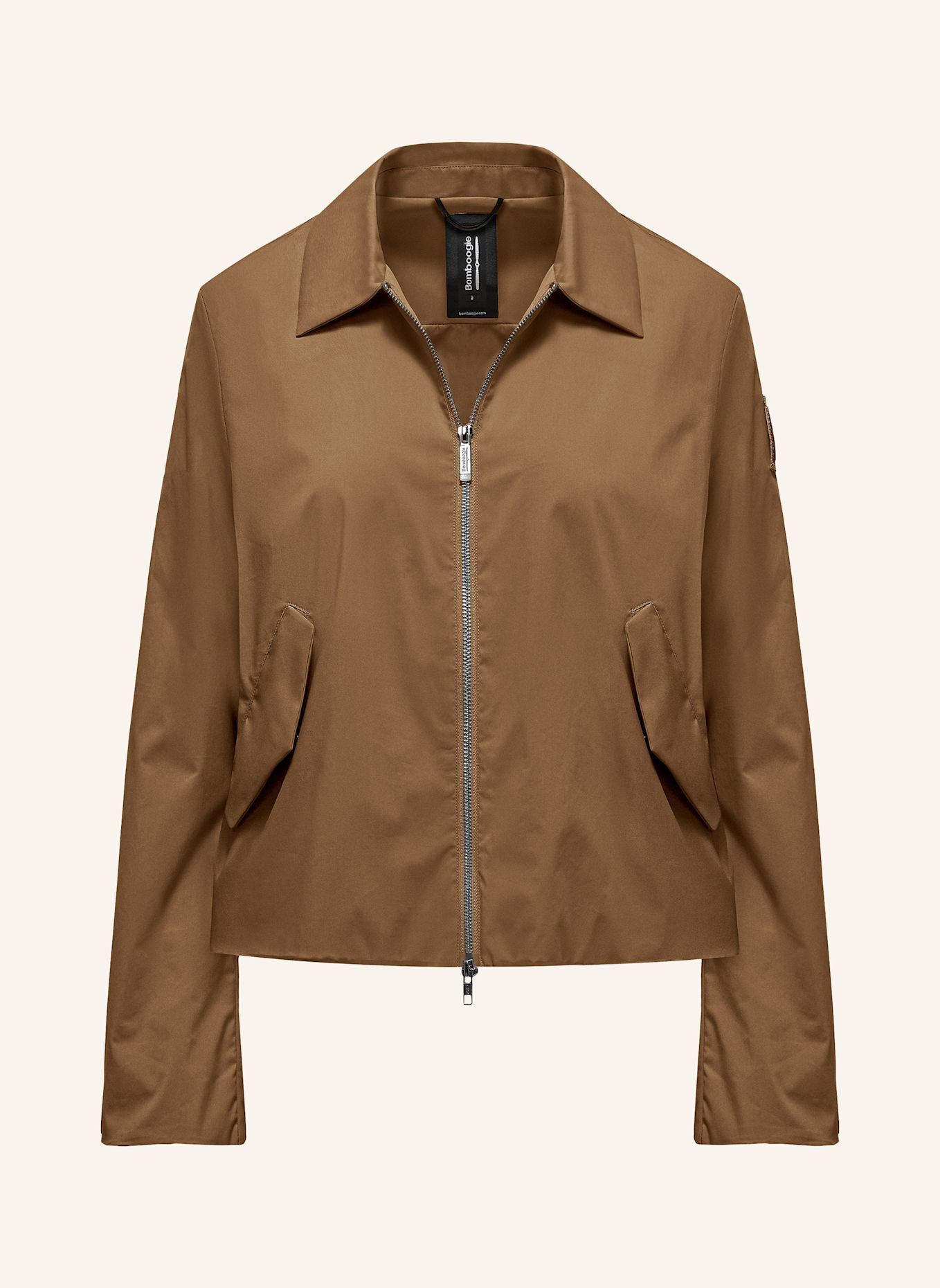 BOMBOOGIE Jacke mit Kragen und Reißverschluss: BEIGE