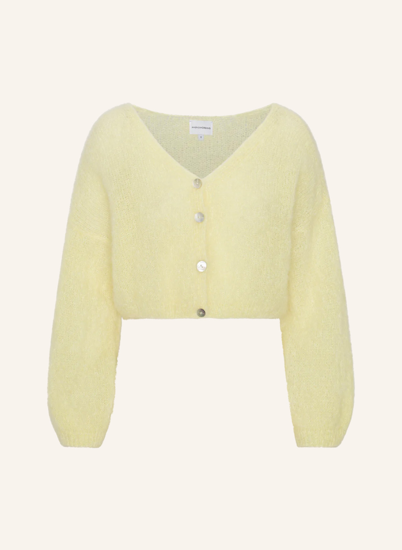AMERICANDREAMS Cropped-Strickjacke CORNELIA: HELLGELB
