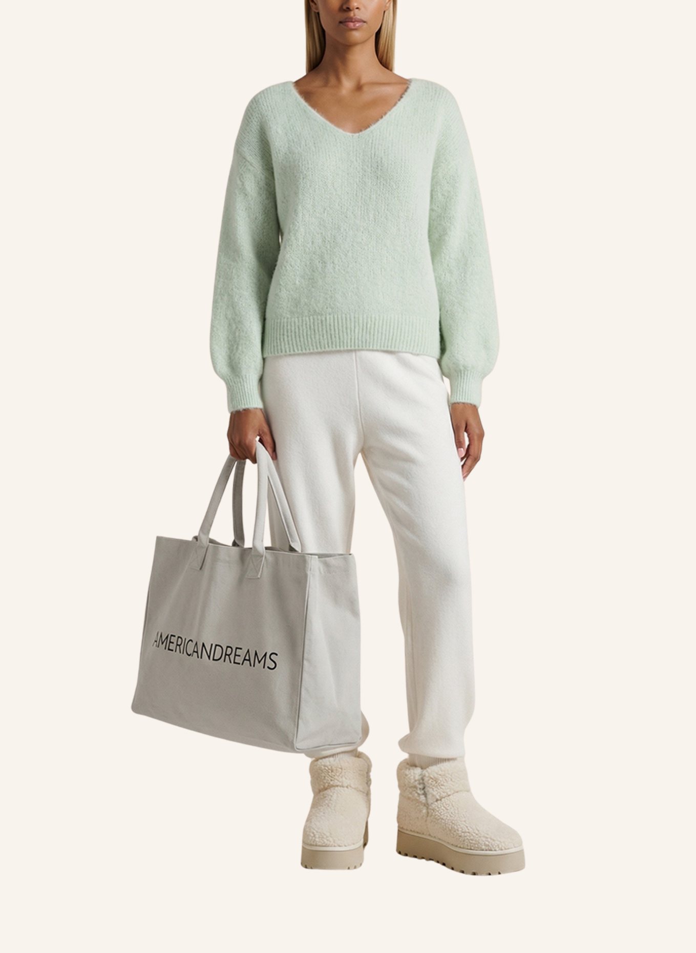 AMERICANDREAMS Pullover MILANA: HELLGRÜN