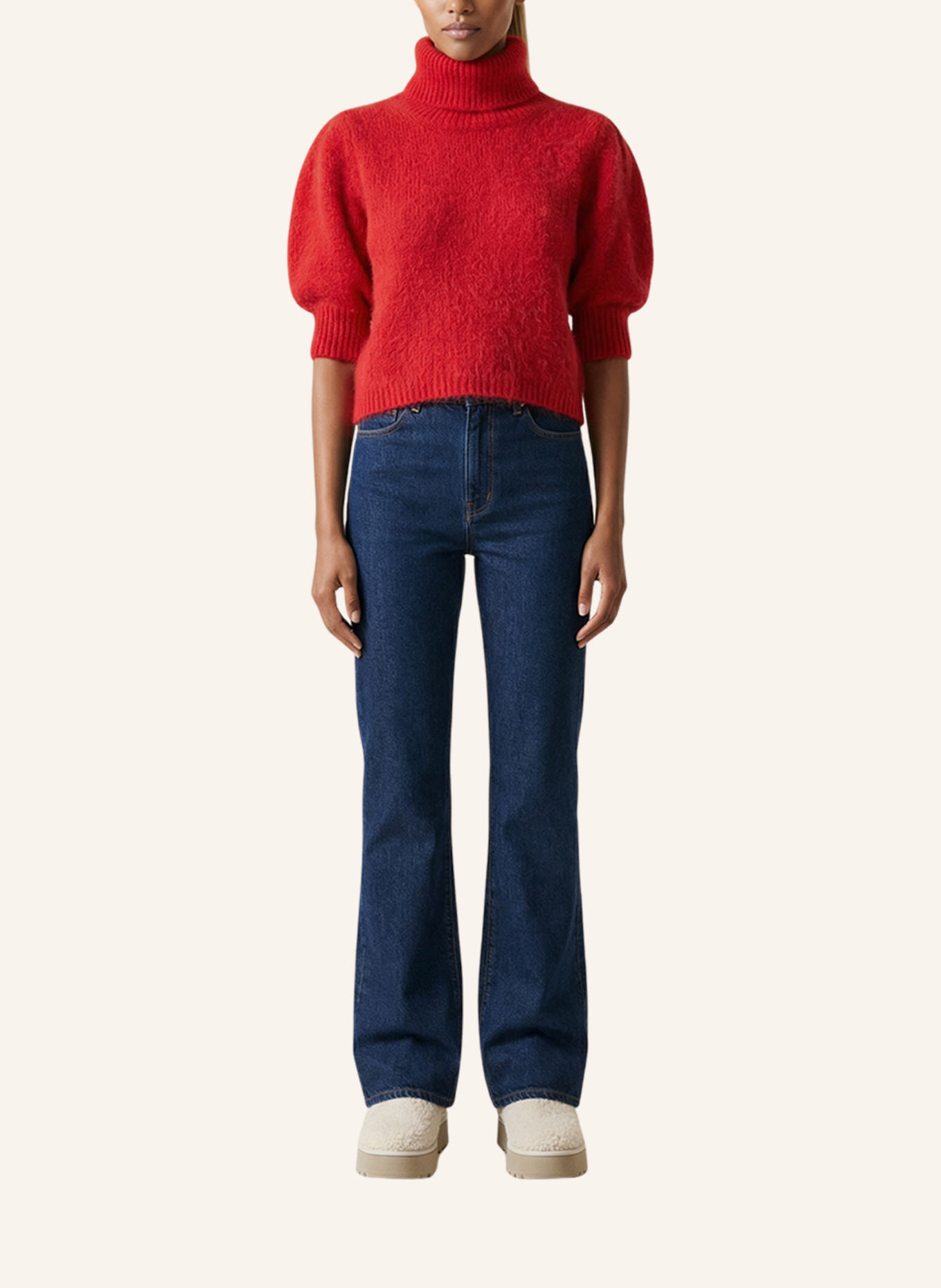 AMERICANDREAMS Rollkragen Pullover PIRO: ROT