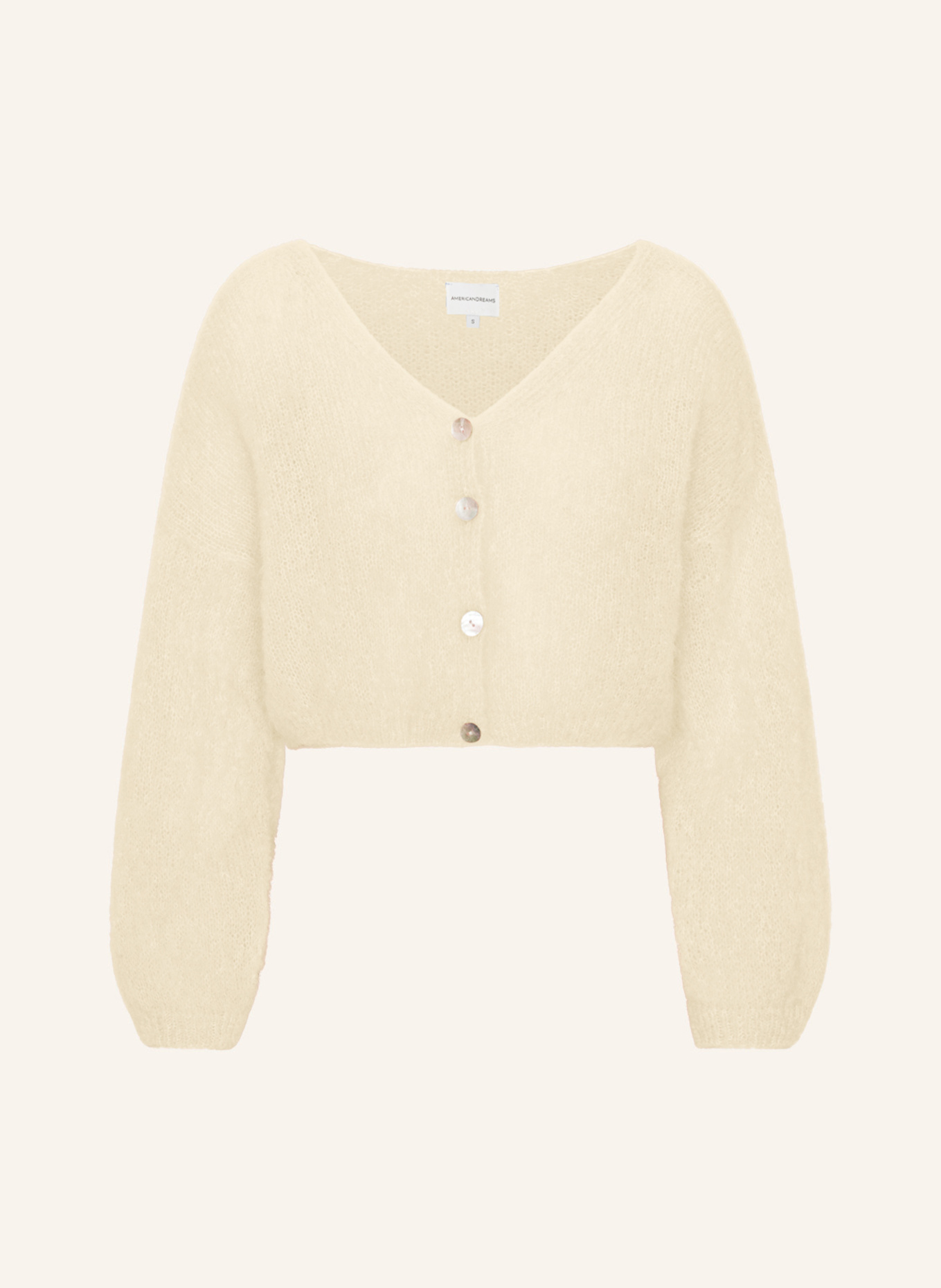 AMERICANDREAMS Cropped-Strickjacke CORNELIA: HELLGELB