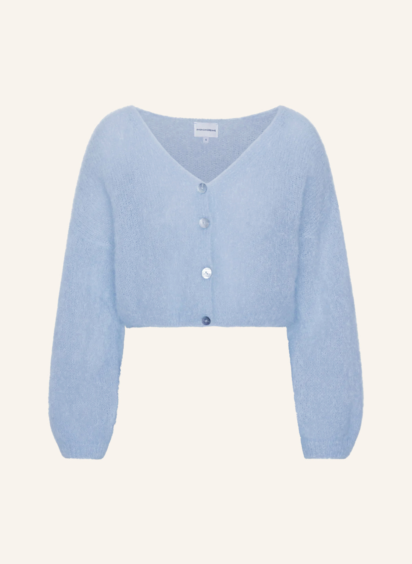 AMERICANDREAMS Cropped-Strickjacke CORNELIA: HELLBLAU