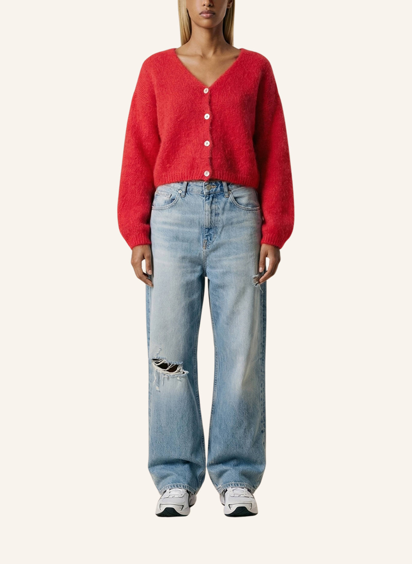 AMERICANDREAMS Cropped-Strickjacke CORNELIA: ROT