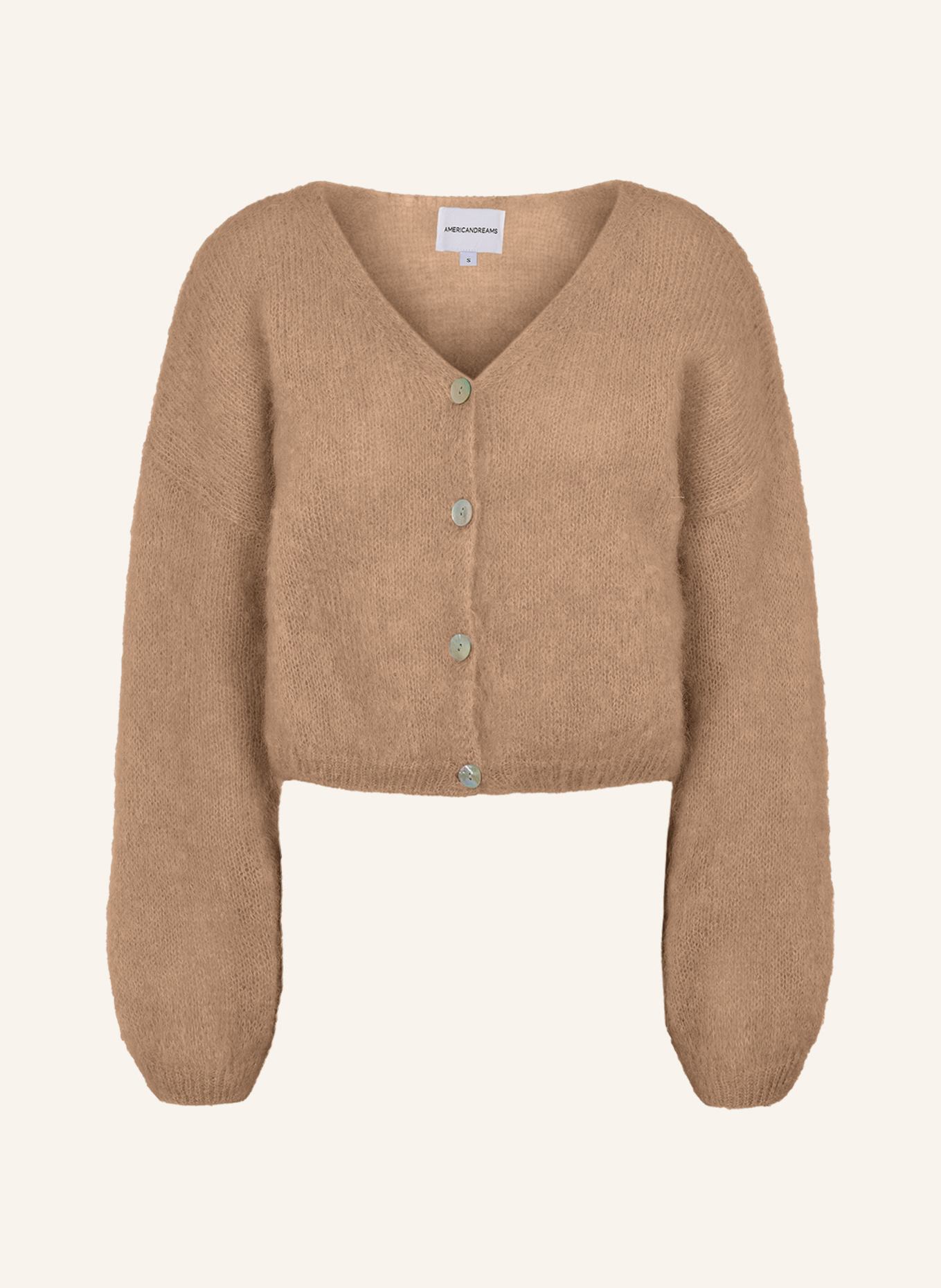 AMERICANDREAMS Cropped-Strickjacke CORNELIA: CAMEL