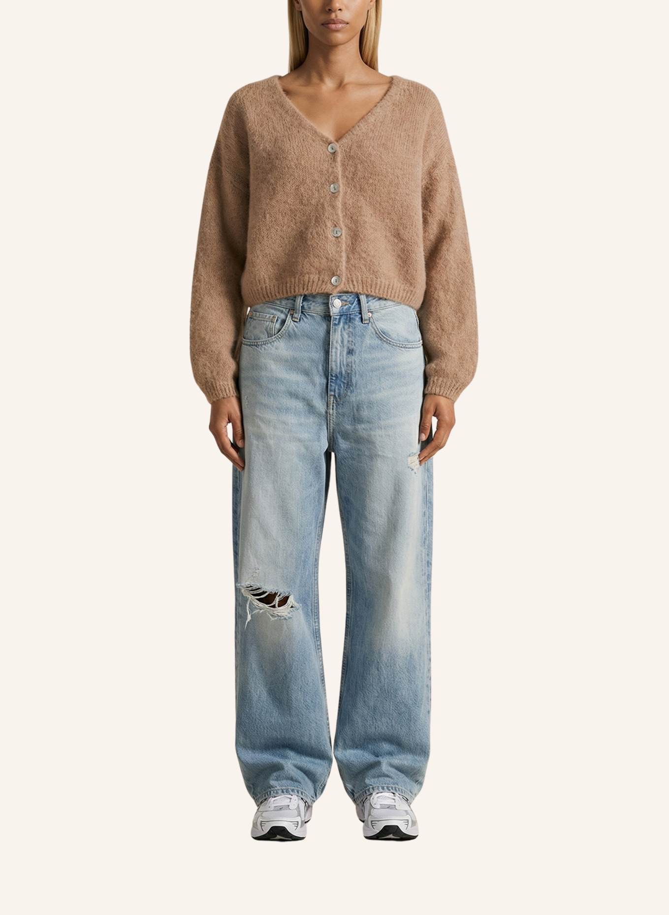 AMERICANDREAMS Cropped-Strickjacke CORNELIA: CAMEL