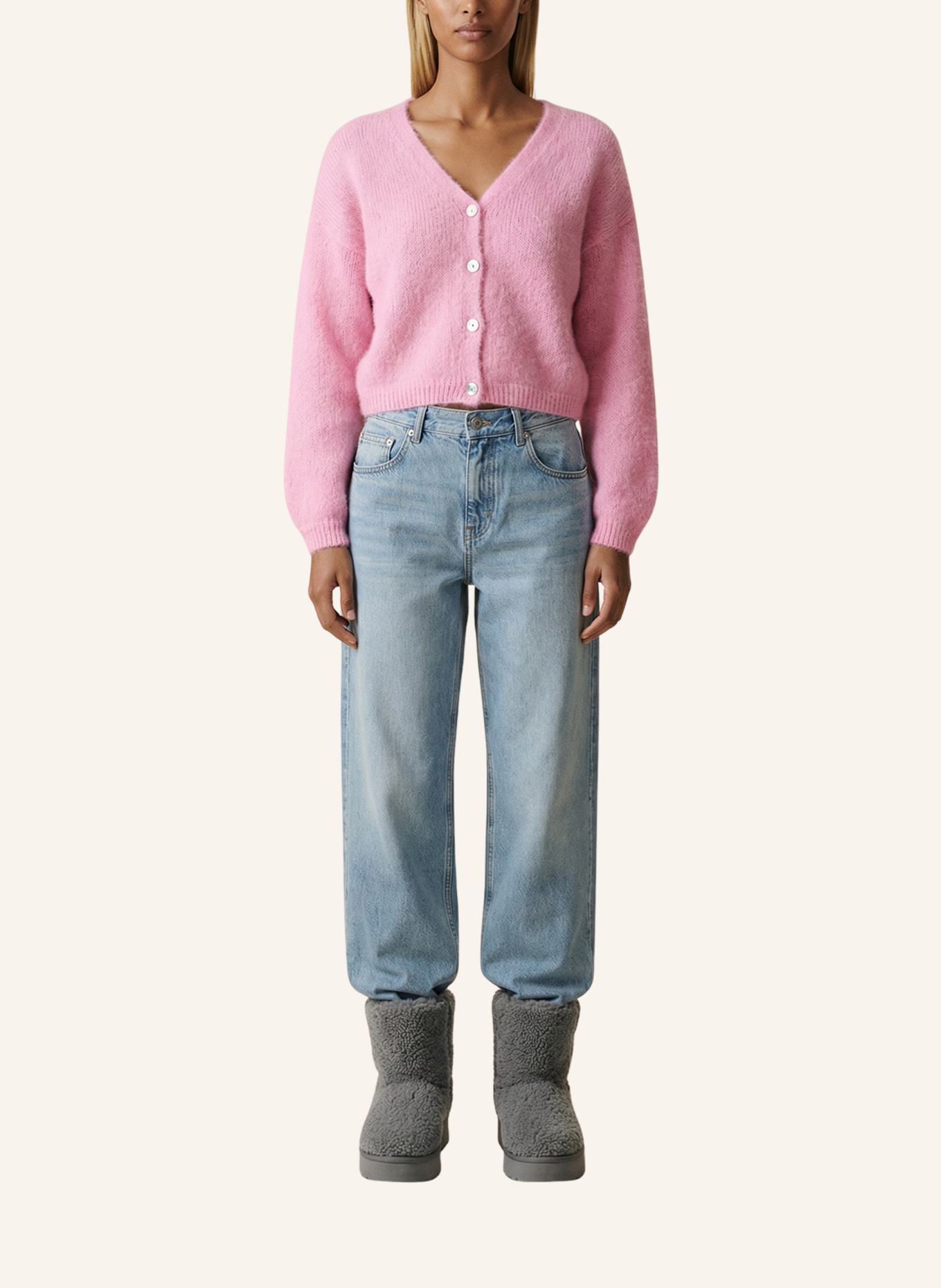 AMERICANDREAMS Cropped-Strickjacke CORNELIA: ROSA